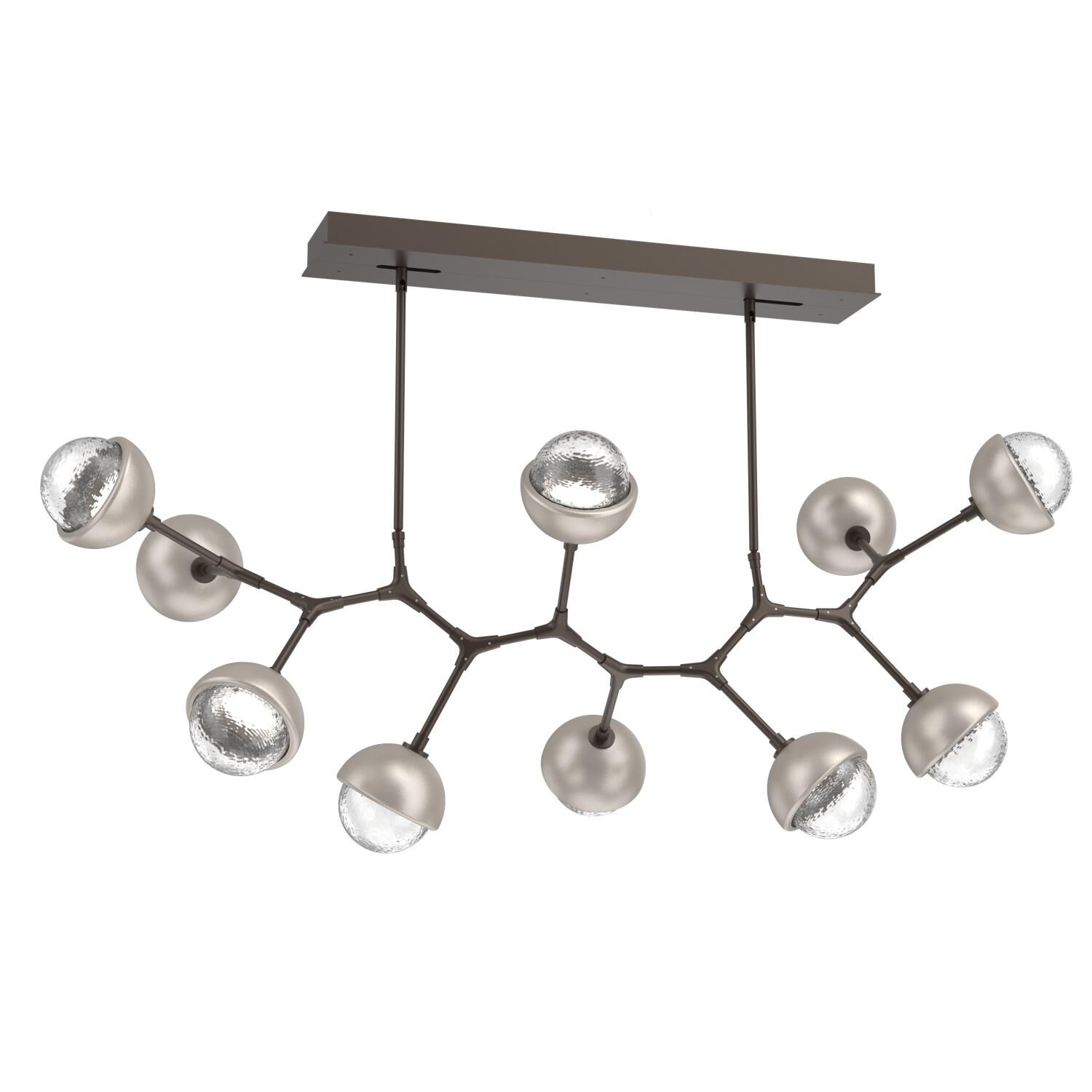 Shown in Flat Bronze finish and Clear glass and Beige Silver accent