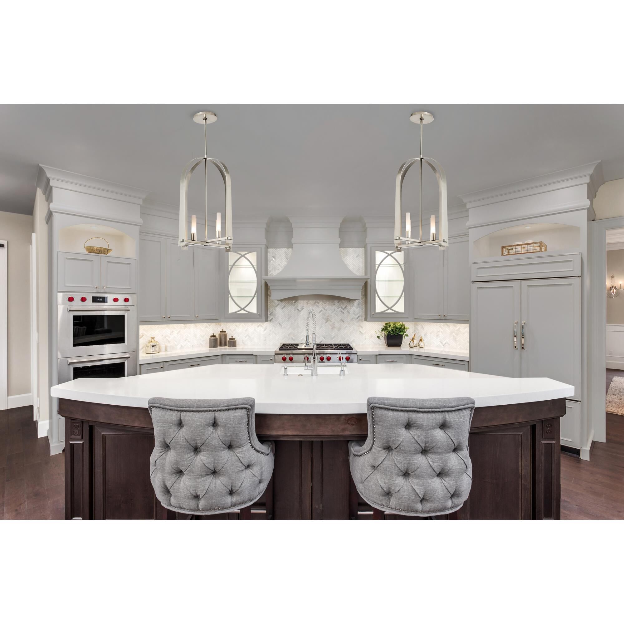 Shown in Sterling finish and Frosted glass