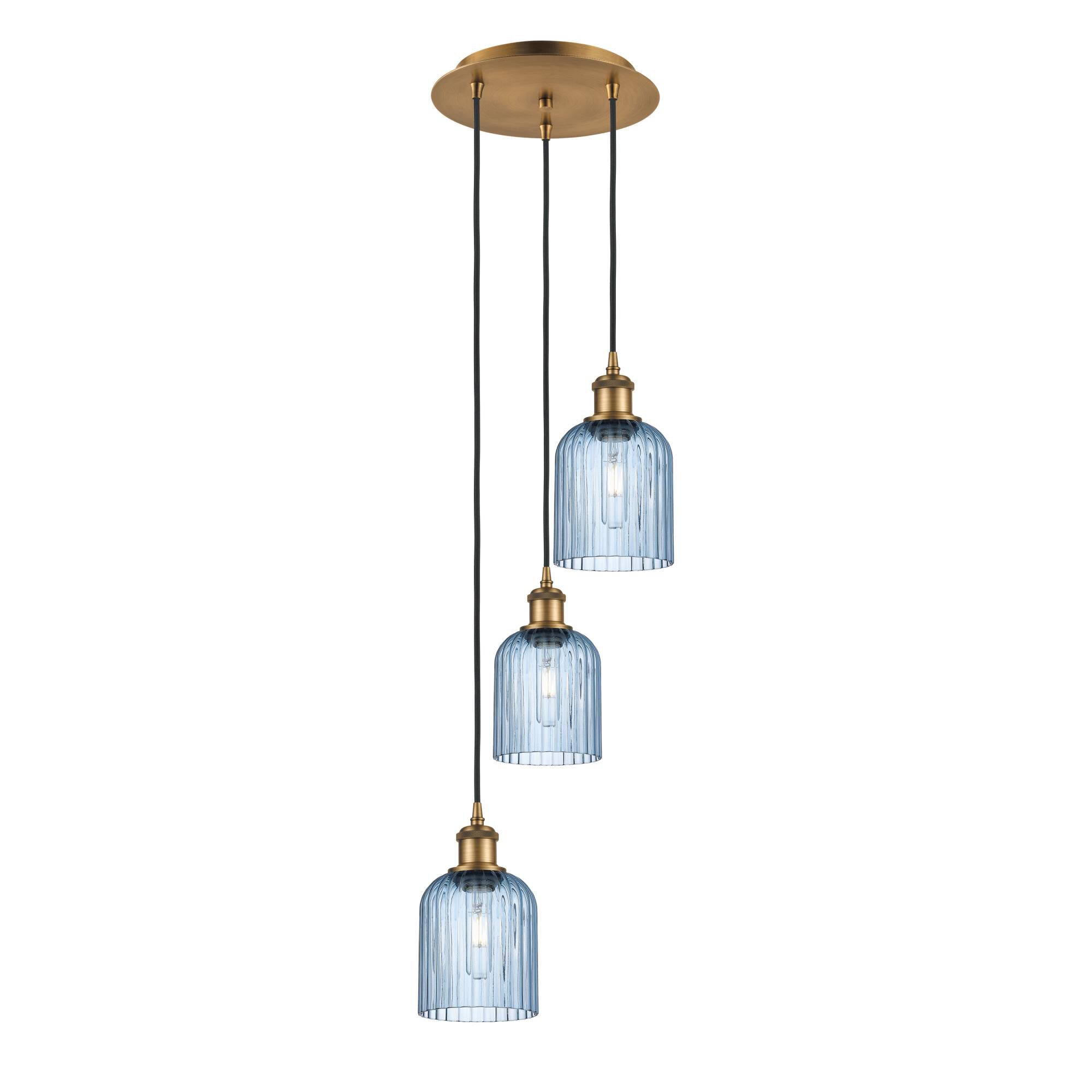 Shown in Brushed Brass finish and Princess Blue shade