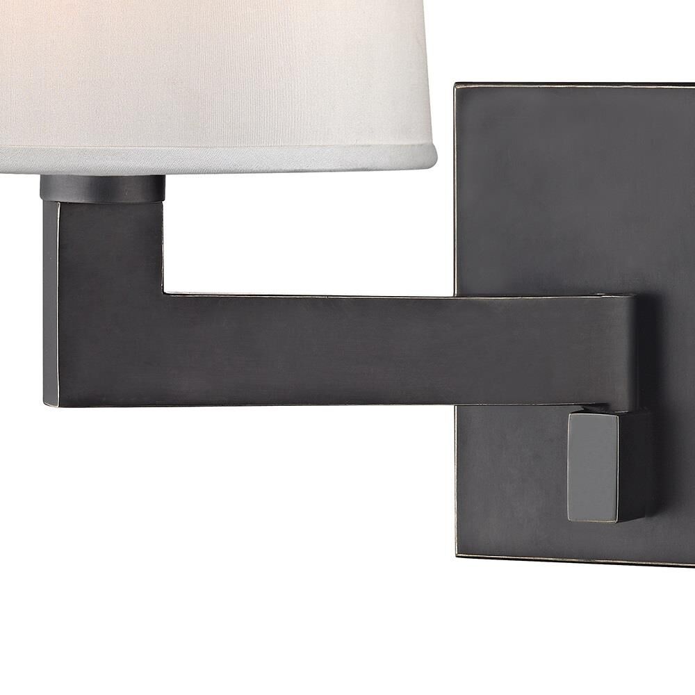 Shown in Old Bronze finish and White Pleated Inside Faux Silk shade