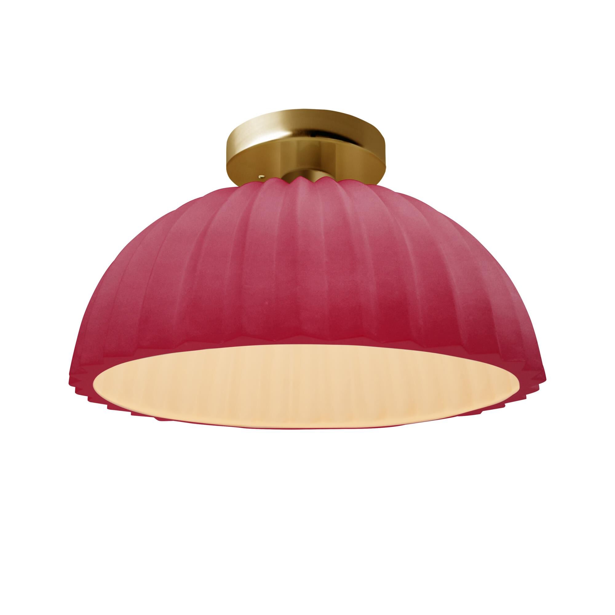 Shown in Brushed Brass finish and Cerise shade