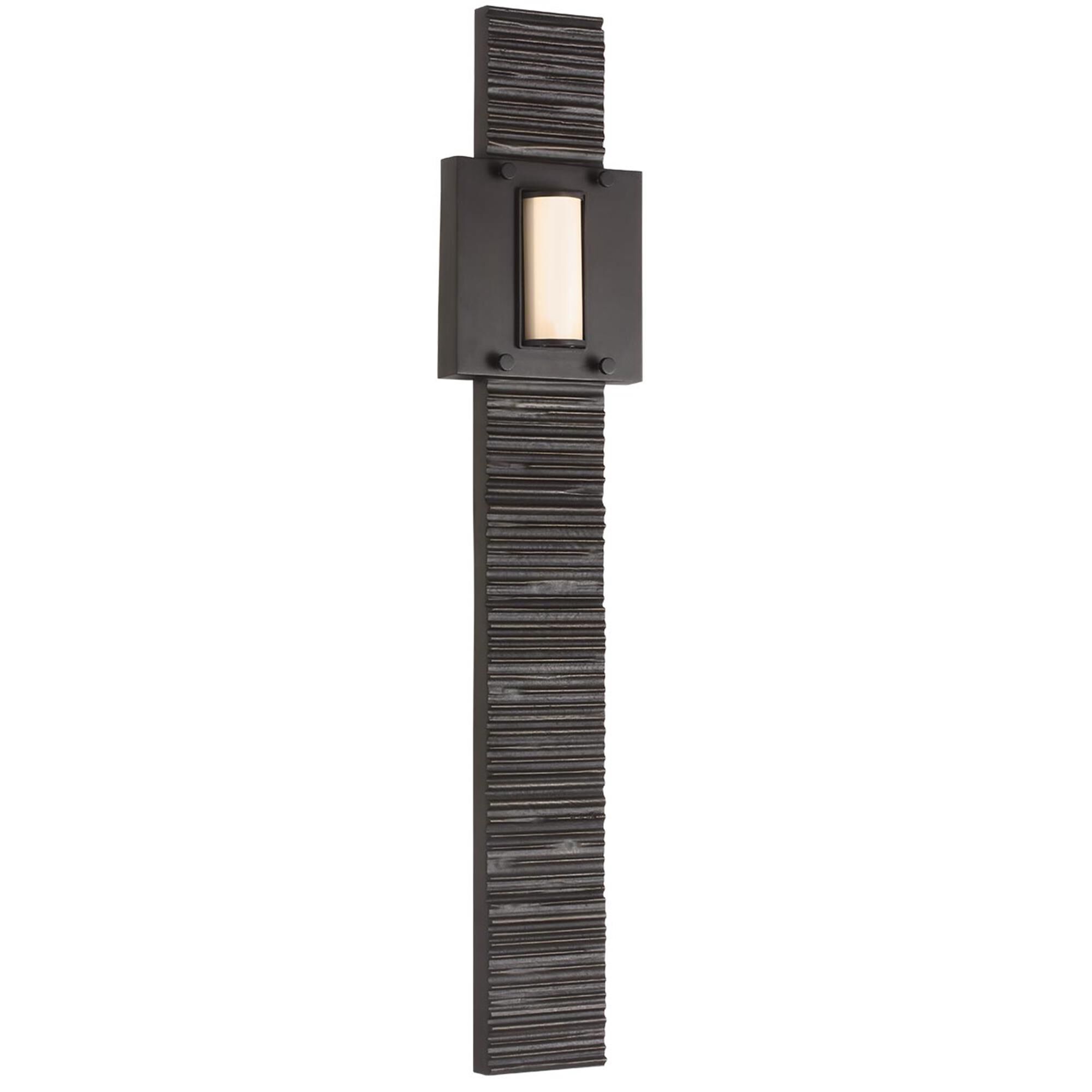 Shown in Ridged Carbon finish and Boucle Rectangle shade