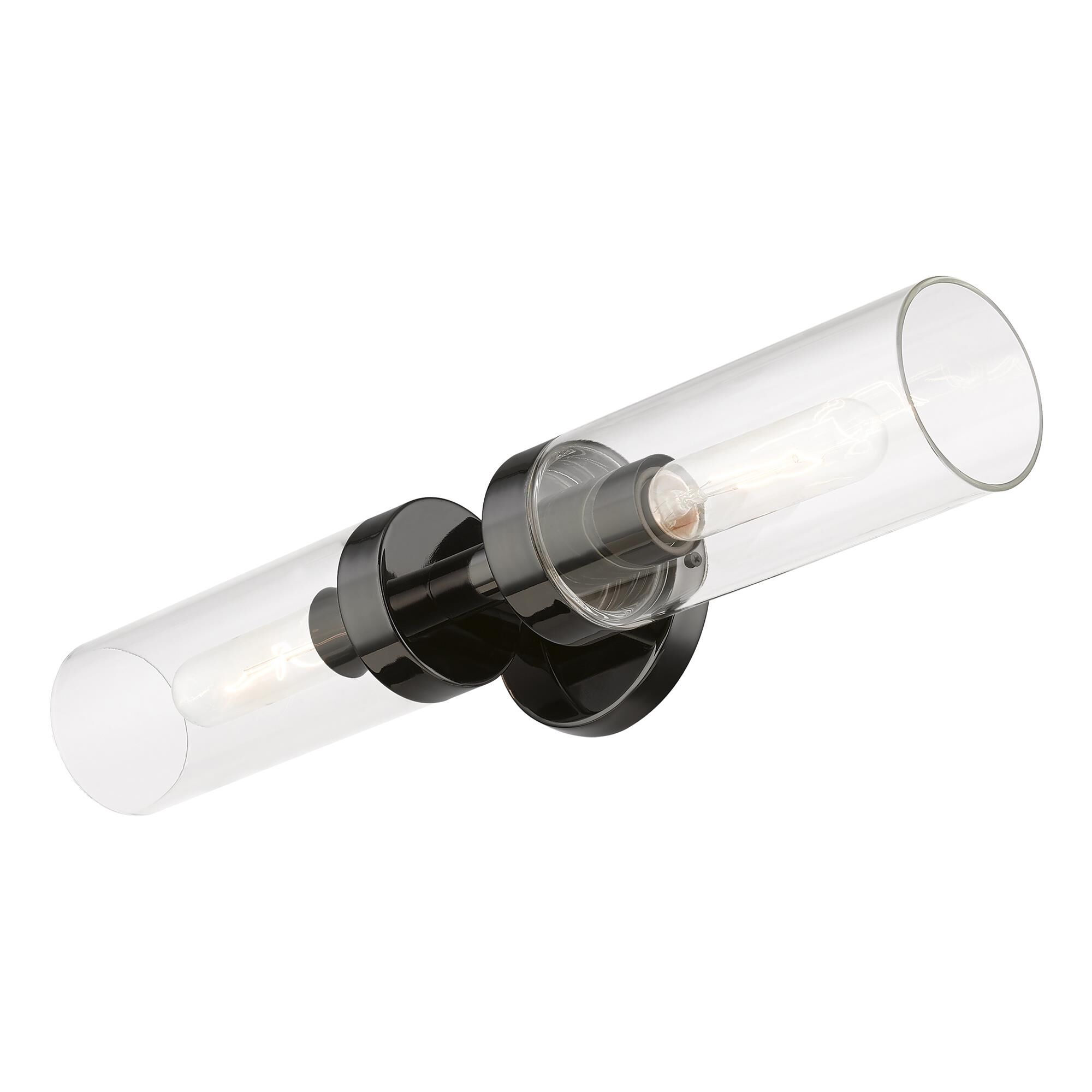 Shown in Black Chrome finish and Clear glass