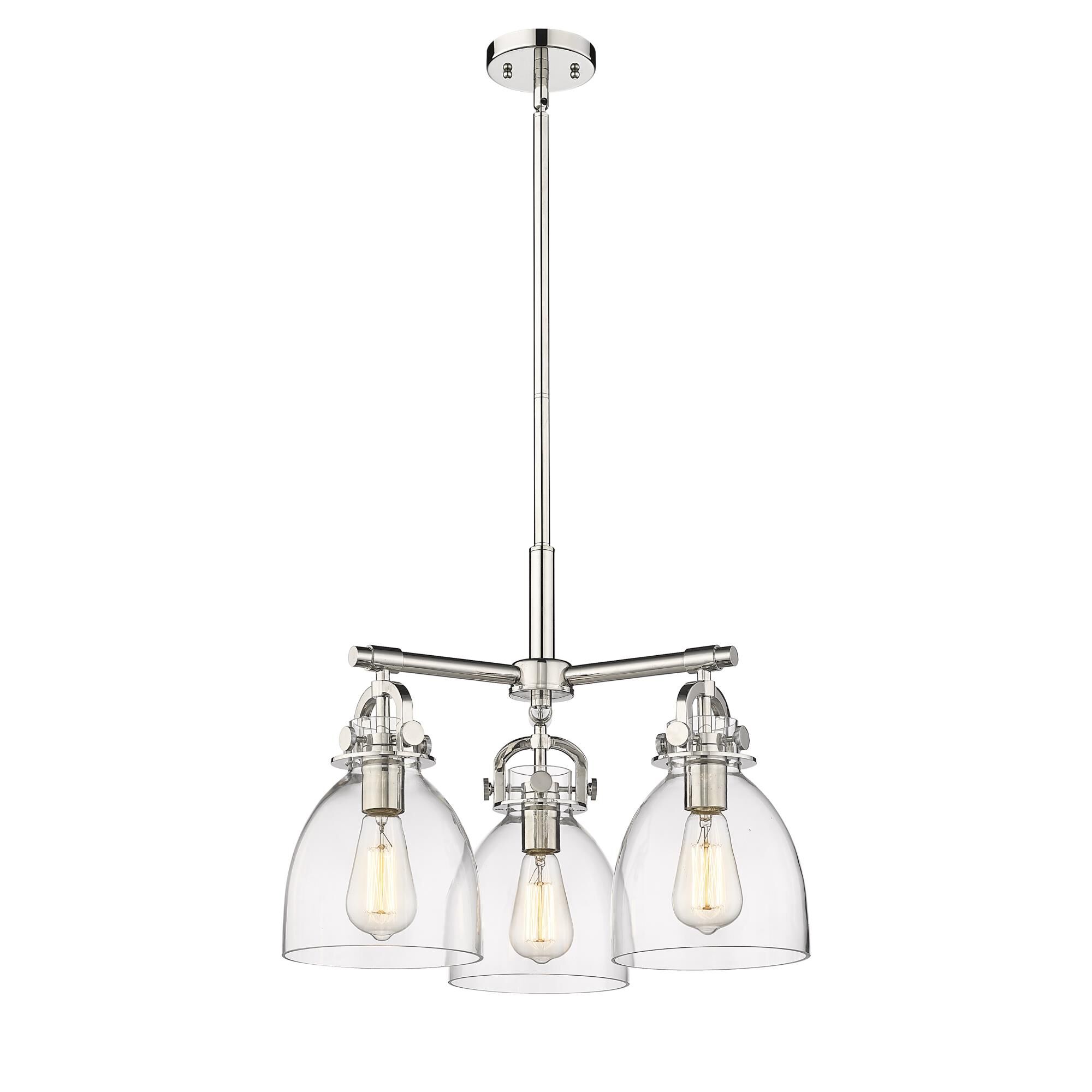 Shown in Polished Nickel finish and Clear glass