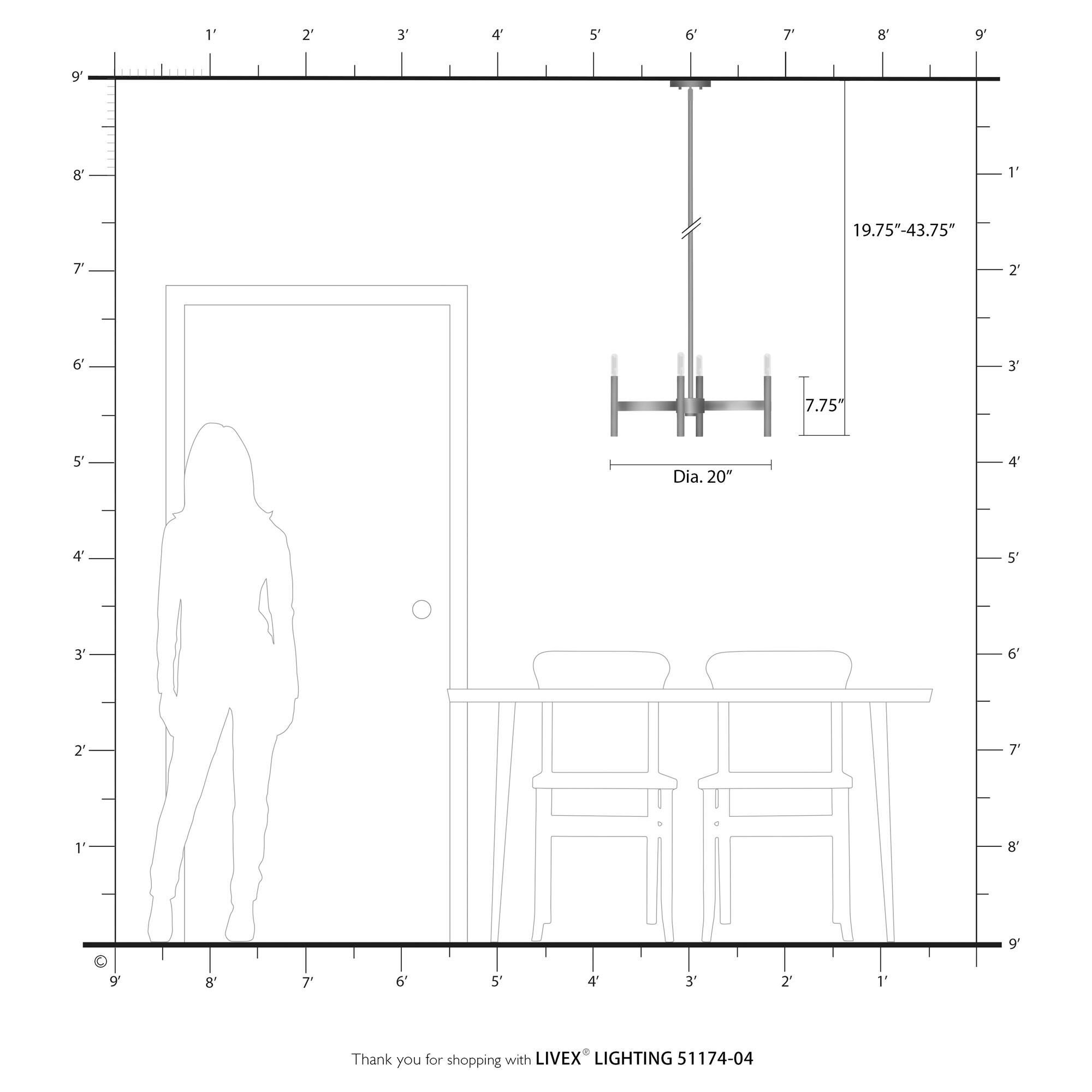 Copenhagen 4 Light Mini Chandelier by Livex Lighting