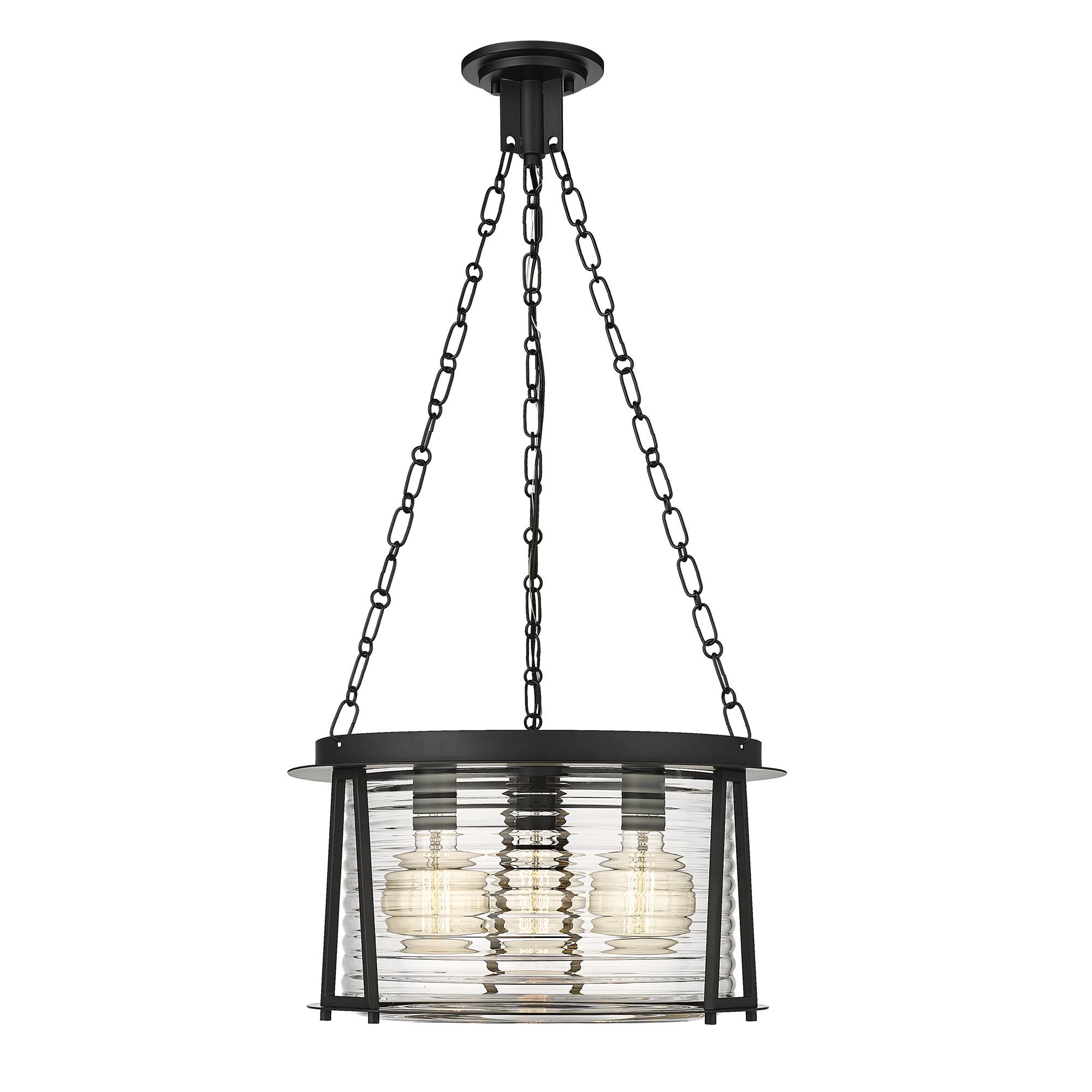 Shown in Brushed Nickel finish and Water Hammered glass