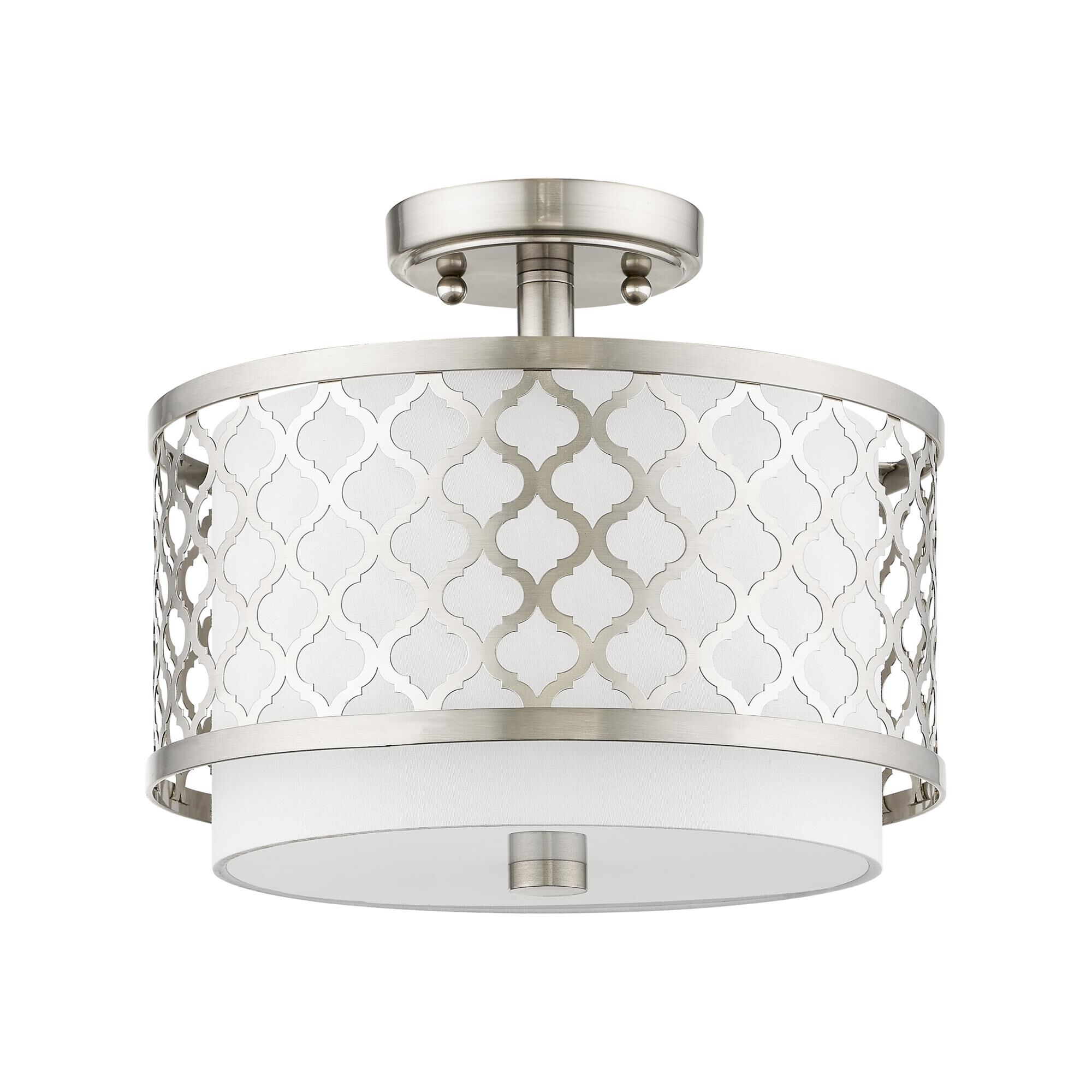 Arabesque 7 Inch 2 Light Semi Flush Mount by Livex Lighting