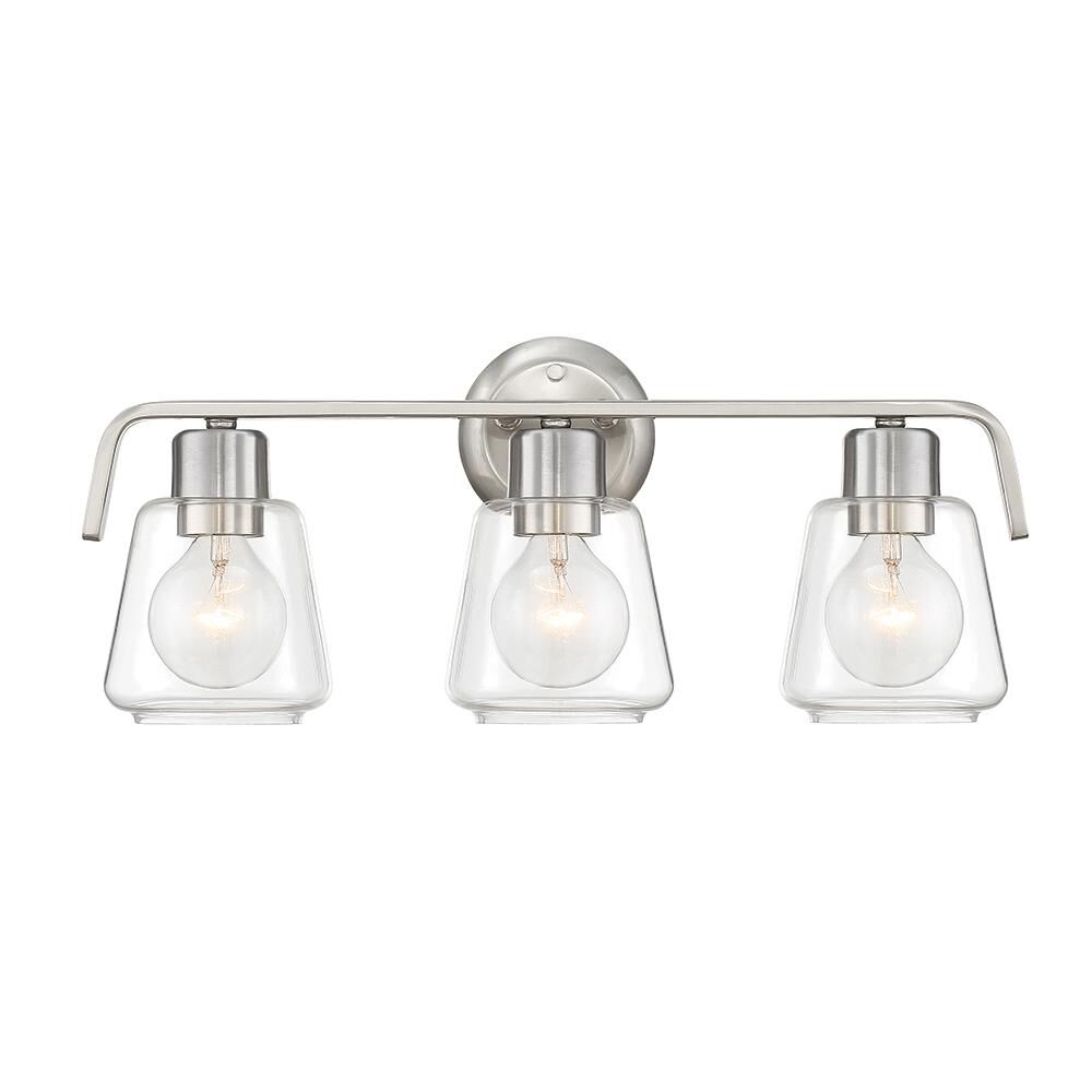 Shown in Satin Platinum finish and Clear glass and Clear Glass shade