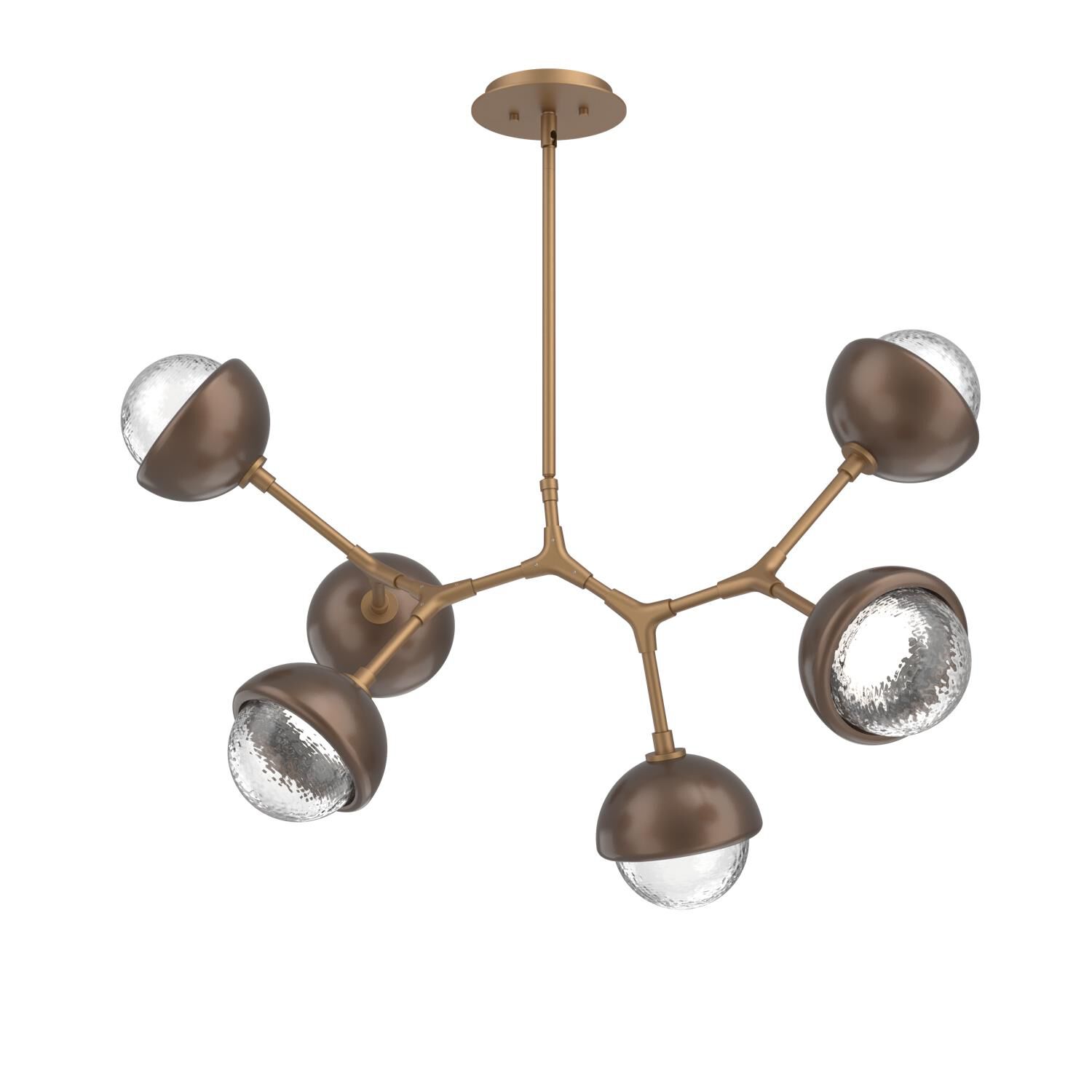 Shown in Novel Brass finish and Clear glass and Burnished Bronze accent