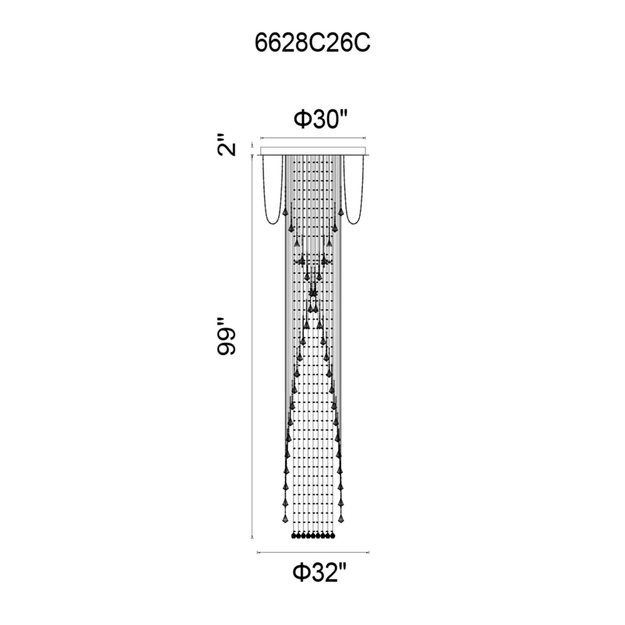 Shown in Chrome finish and K9 Clear crystal