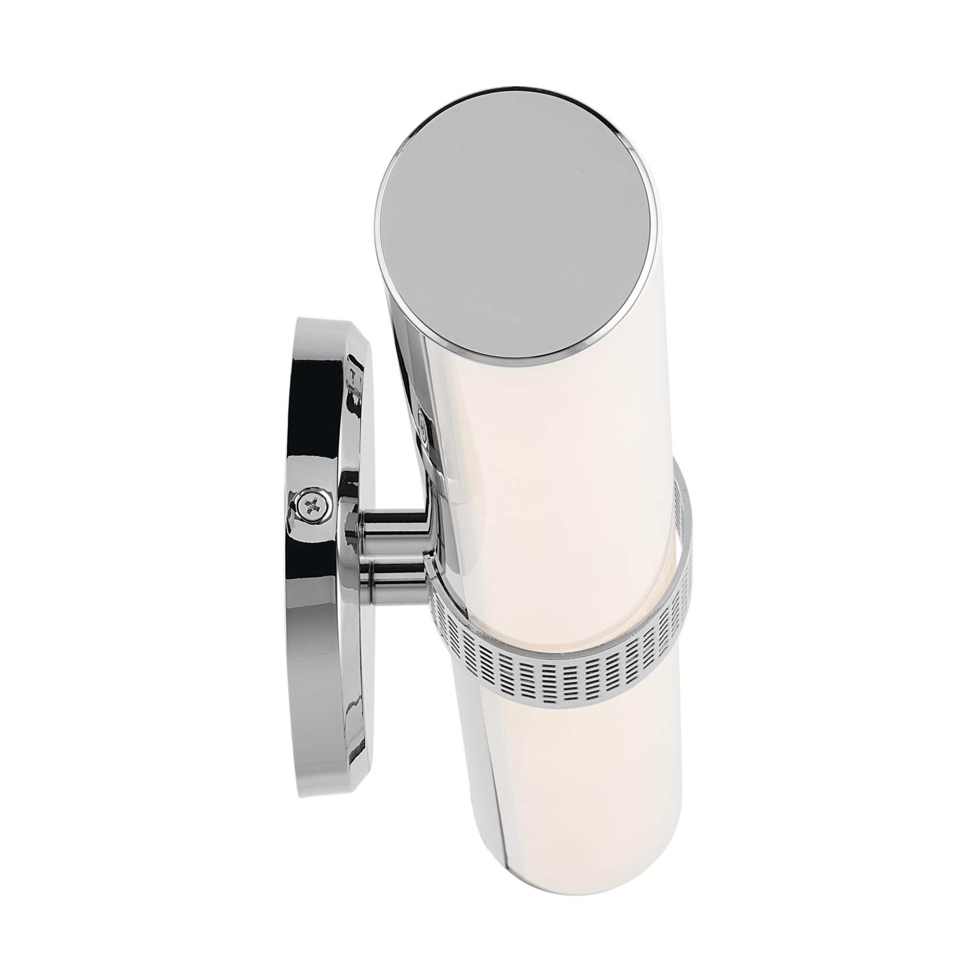 Shown in Chrome finish and Clear with Painted White Inside glass