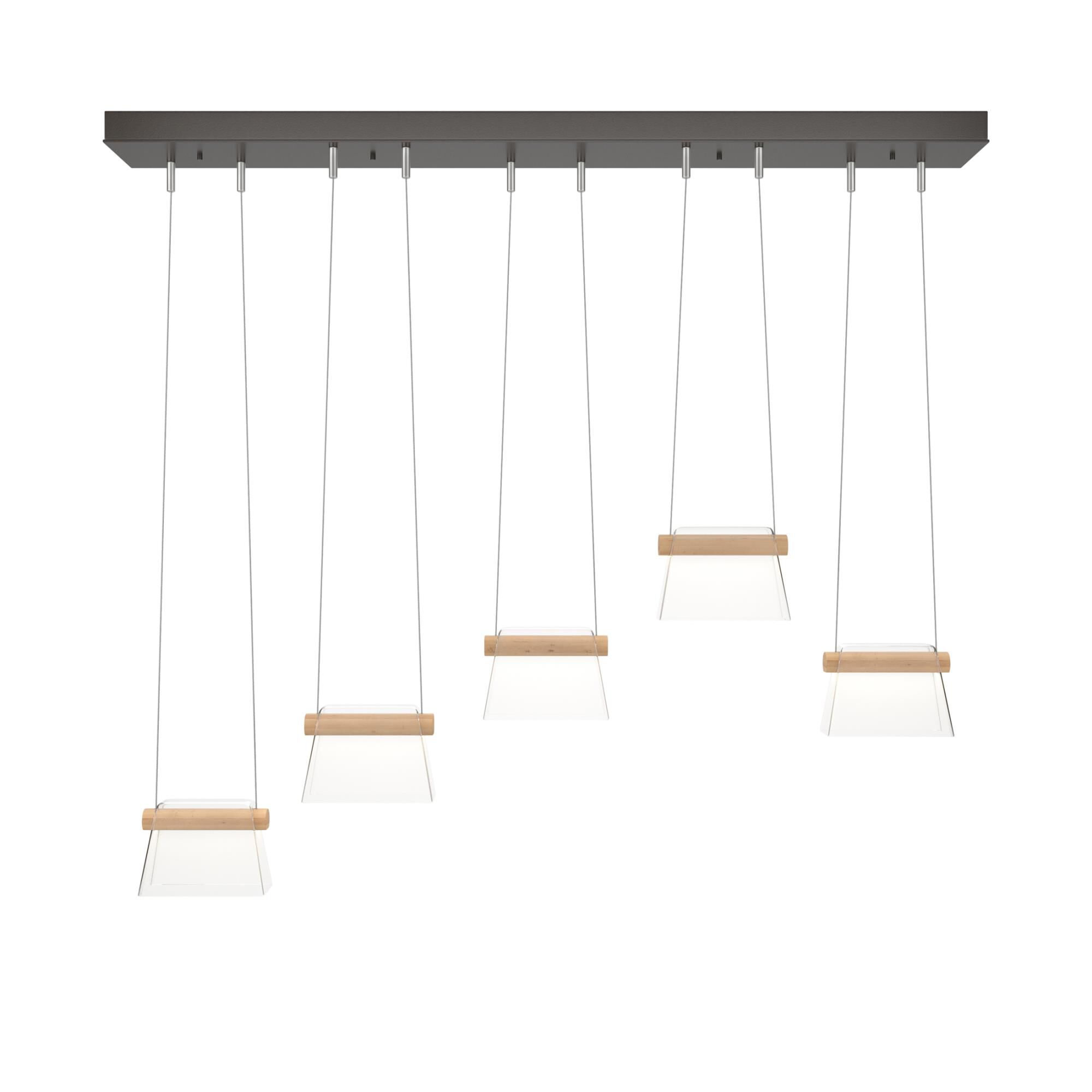 Shown in Oil Rubbed Bronze finish and Clear (Zm) glass and Wood Maple (Wd) accent