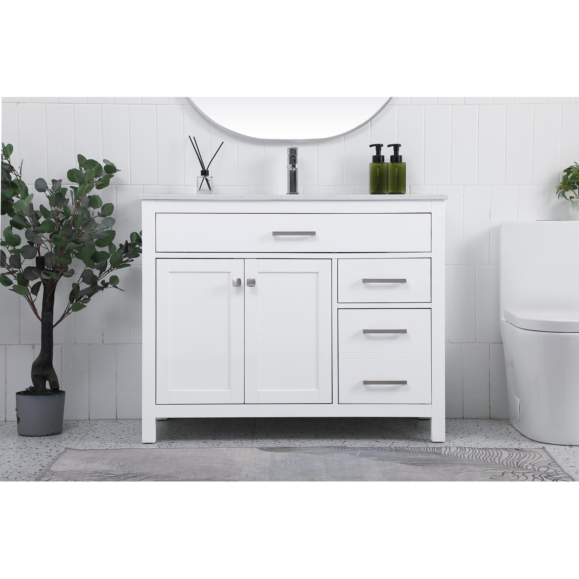 Shown in White finish