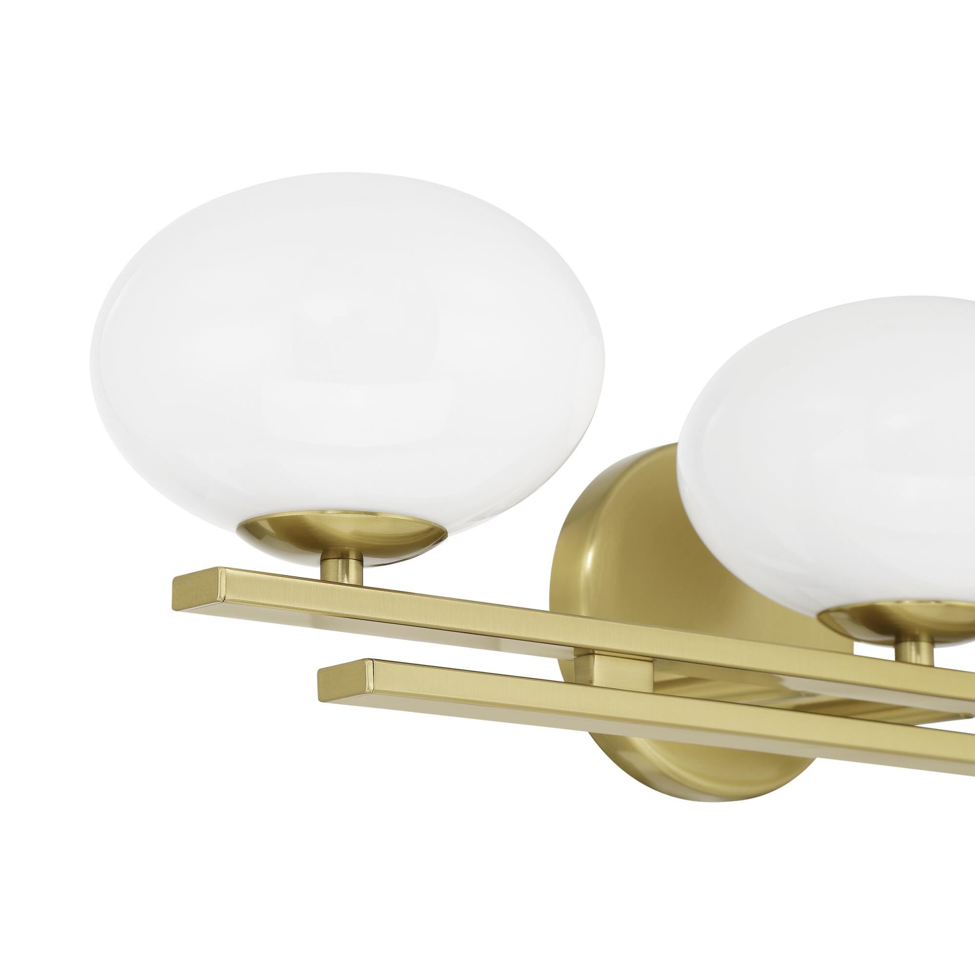 Shown in Brushed Gold finish and Opal glass