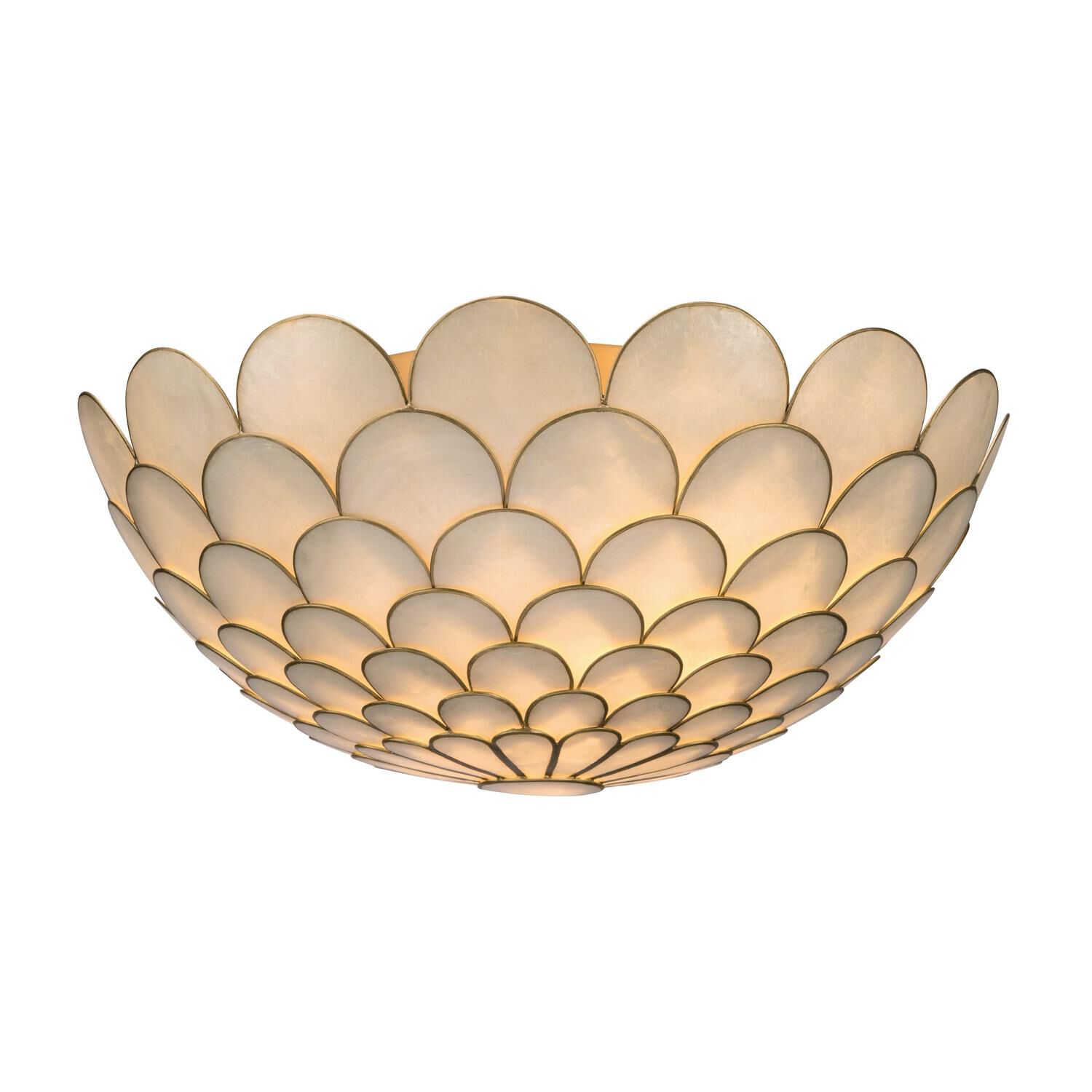 Shown in Soft Gold finish and Capiz Shell crystal
