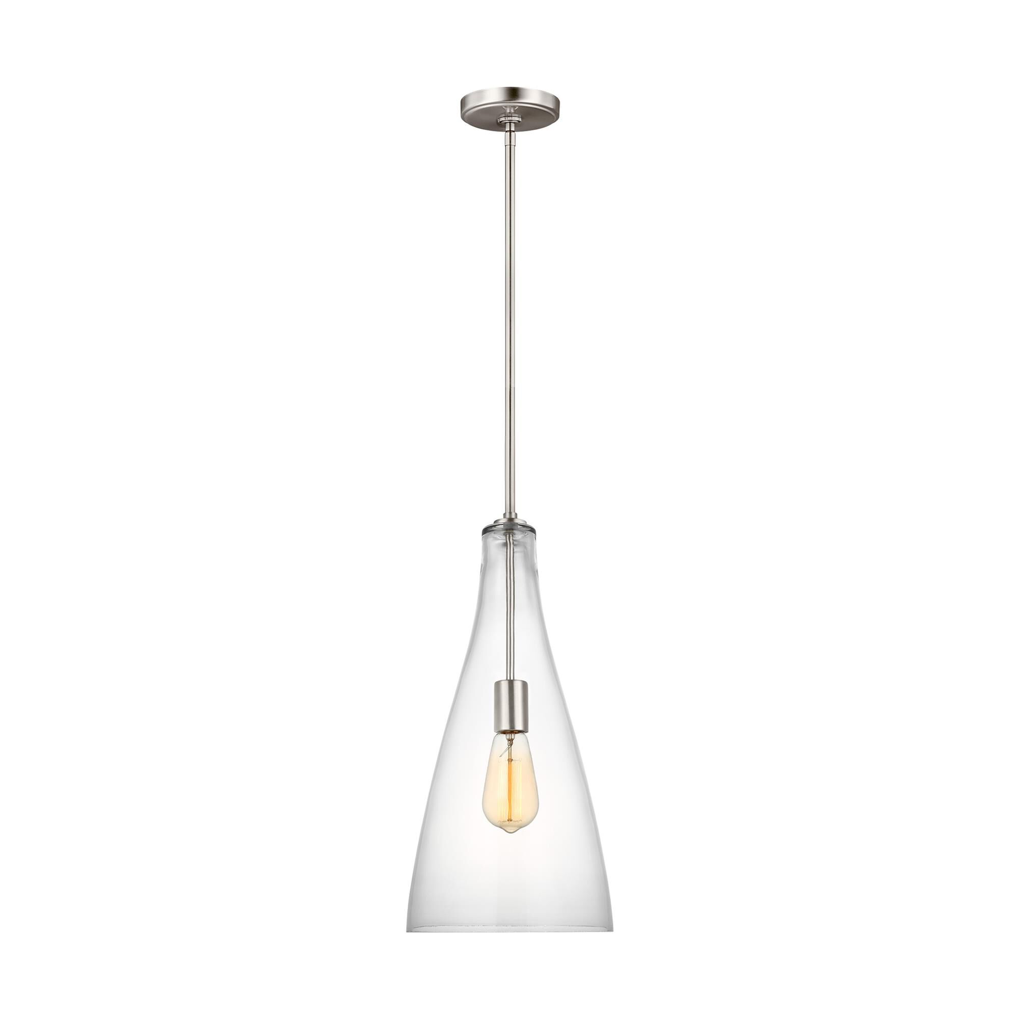 Shown in Brushed Nickel finish and Clear  Shade glass and Clear Glass shade