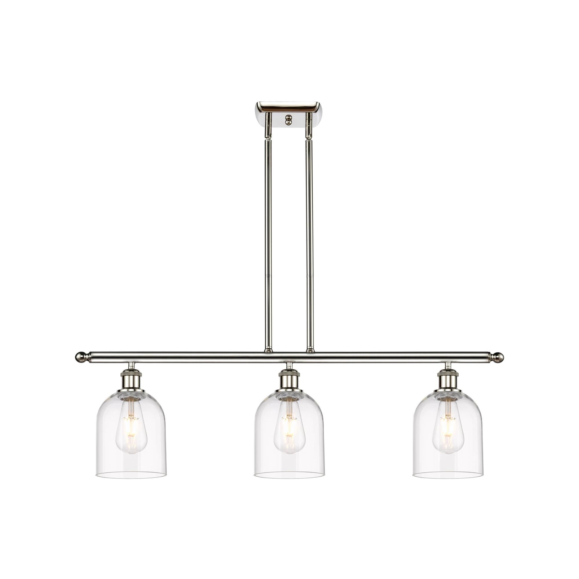 Shown in Polished Nickel finish and Clear glass