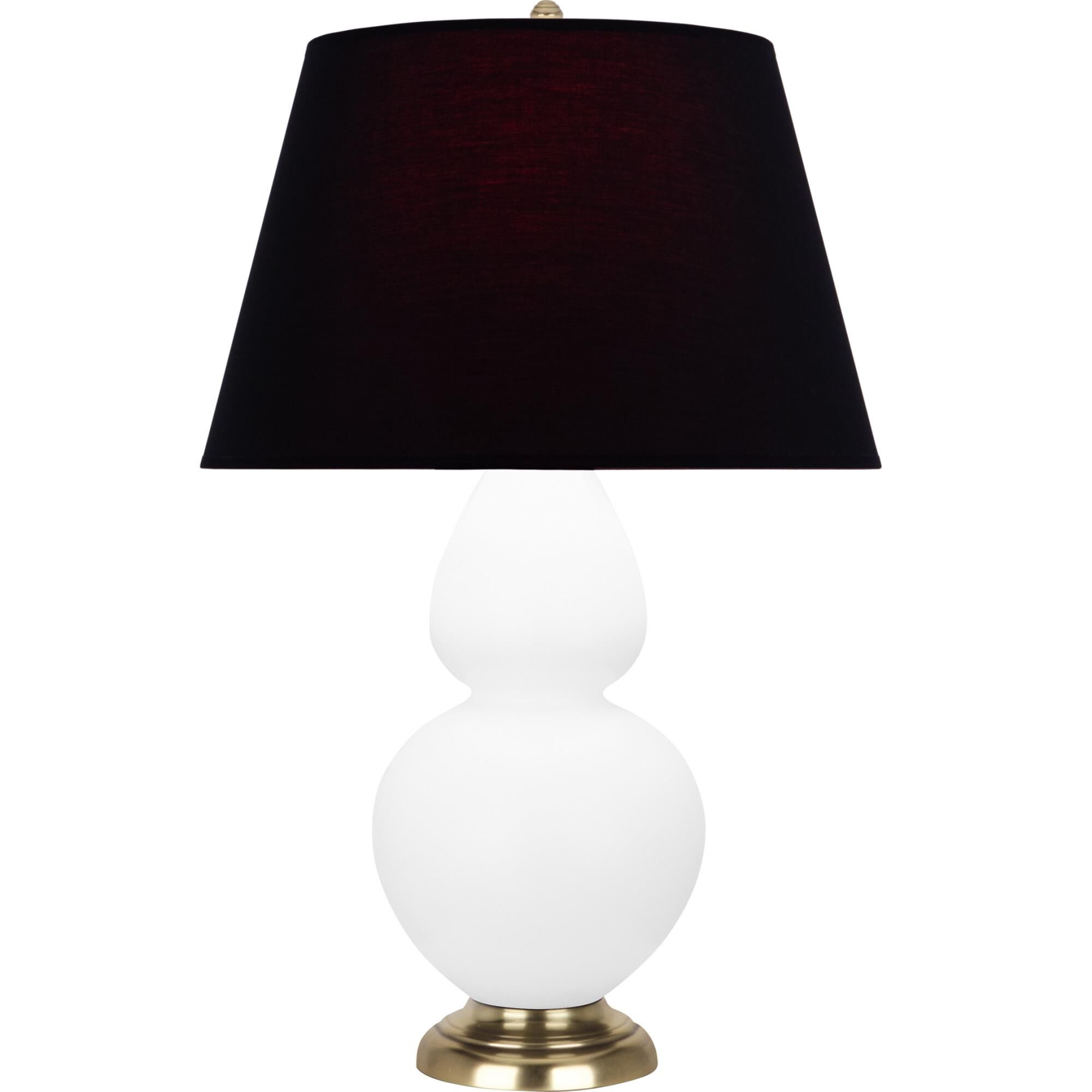 Shown in Matte Lily finish and Ink Black with Rose Red Lining shade and Antique Natural Brass accent