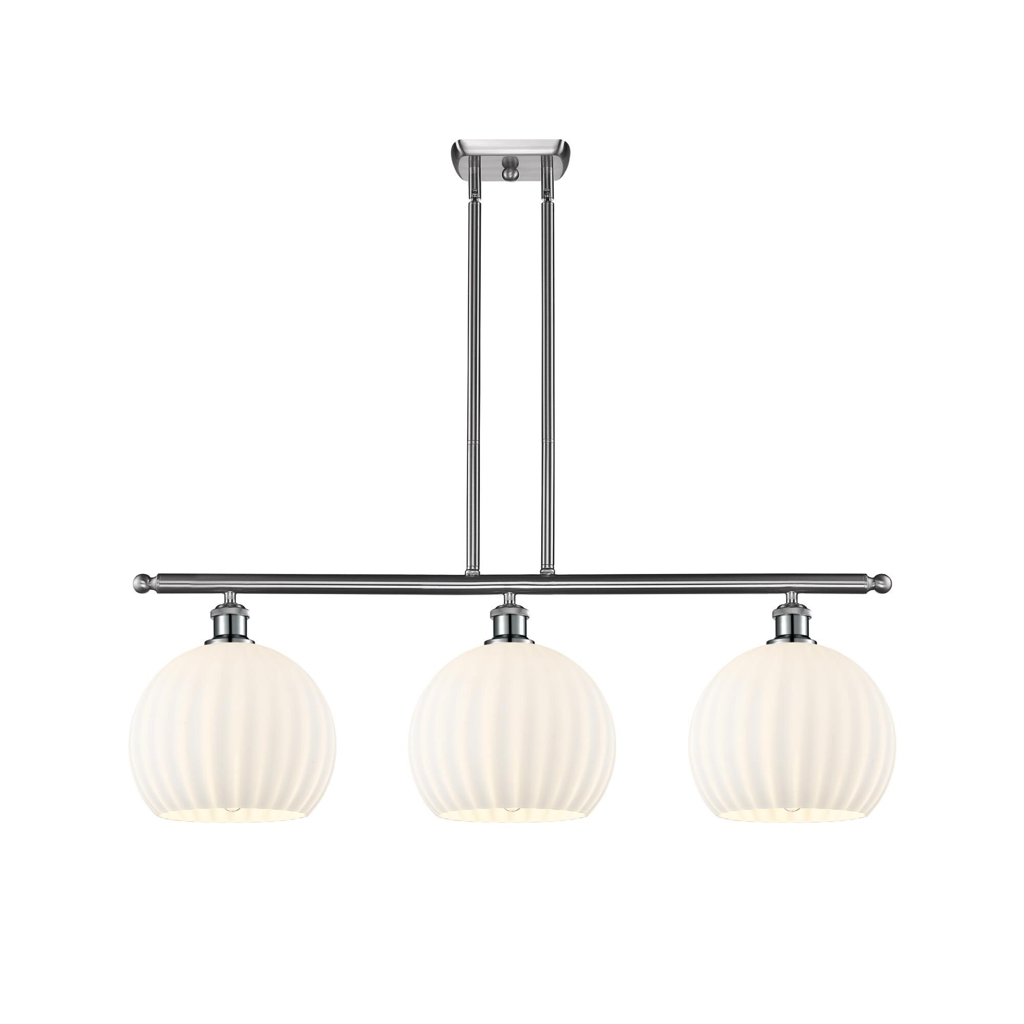 Shown in Brushed Satin Nickel finish and White Venetian glass