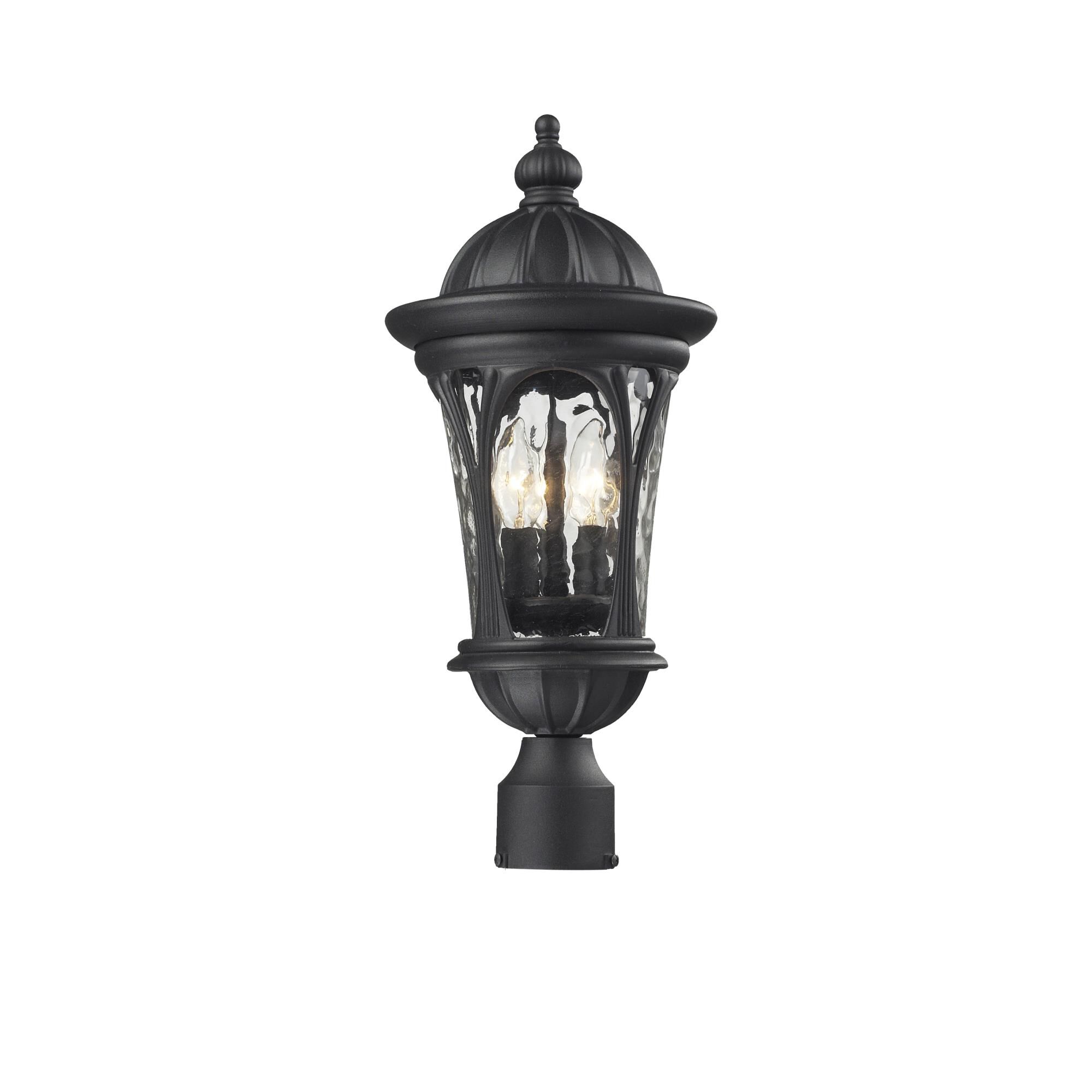 Shown in Black finish and Glass shade
