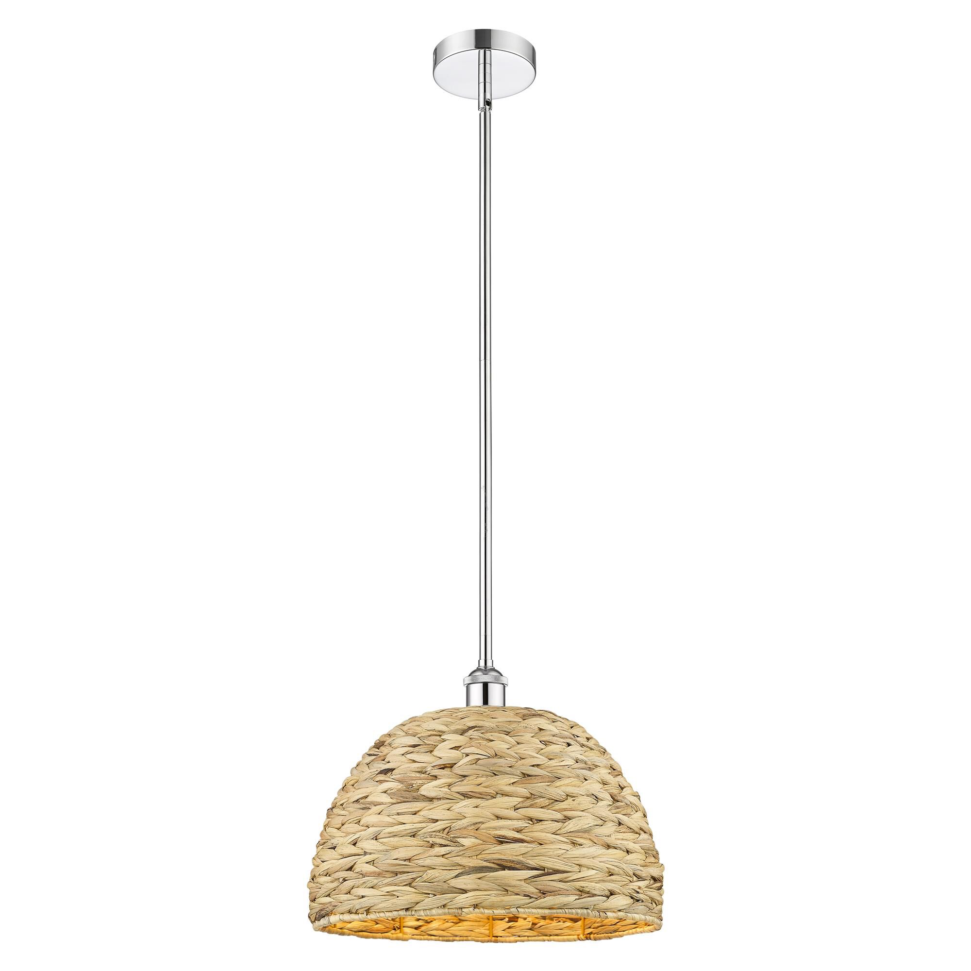 Bruno Marashlian Woven Rattan 16 Inch Large Pendant by Innovations Lighting