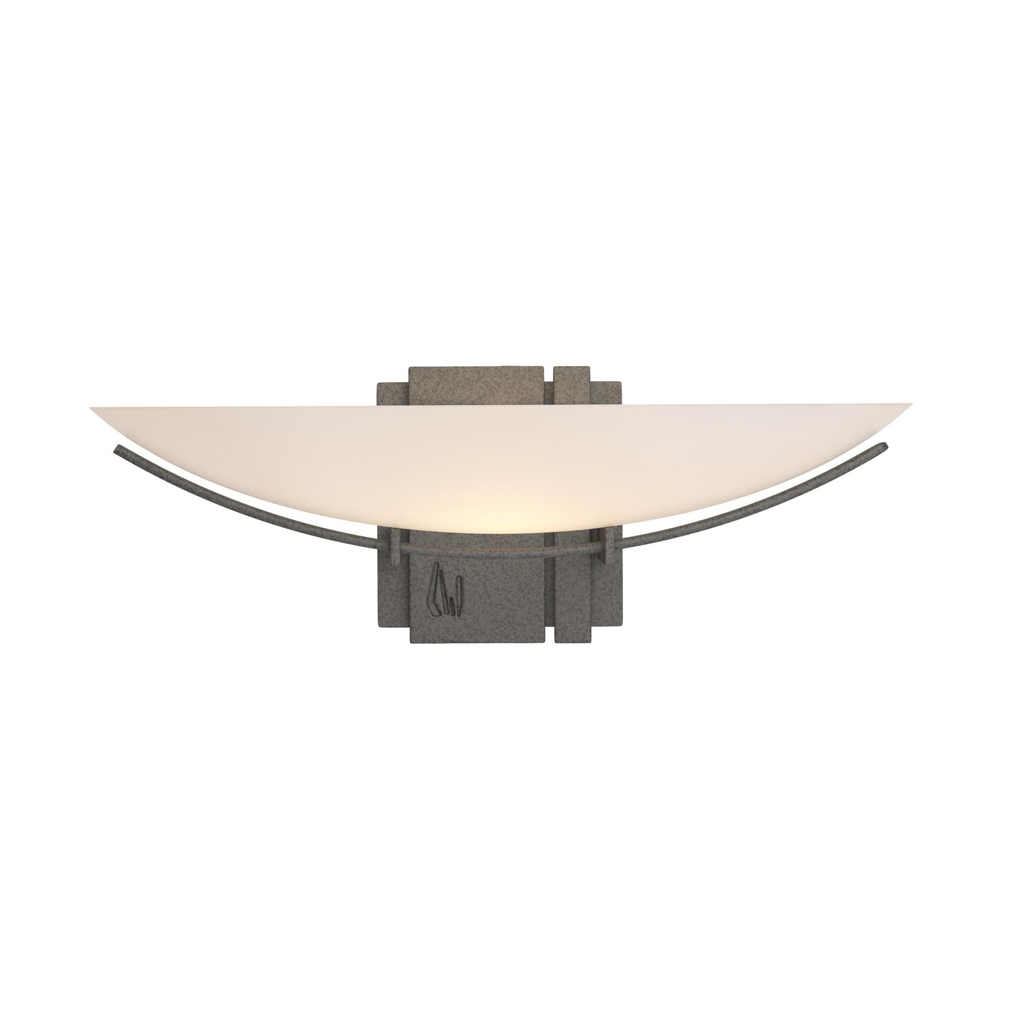 Shown in Natural Iron finish and Opal  glass