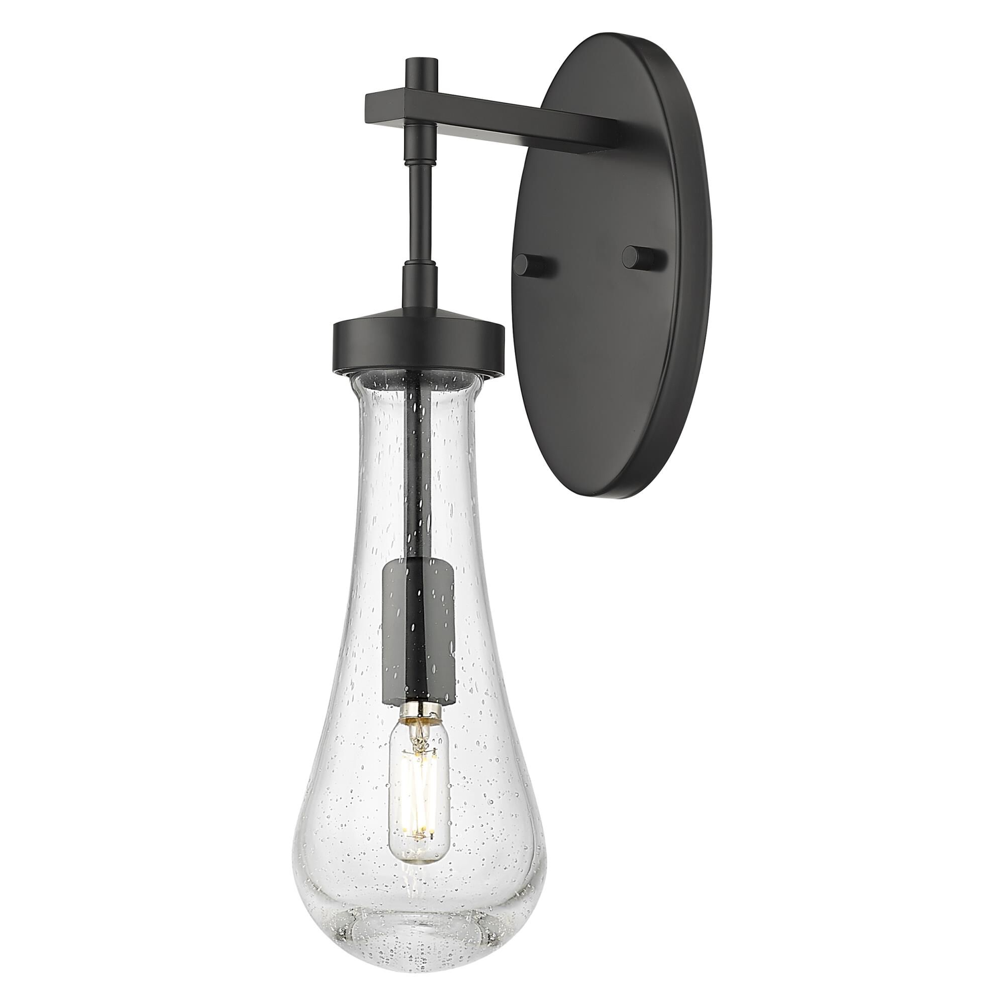 Shown in Matte Black finish and Seedy glass