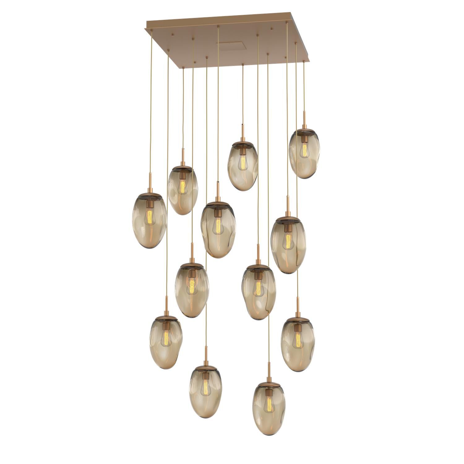 Shown in Novel Brass finish and Bronze Blown glass