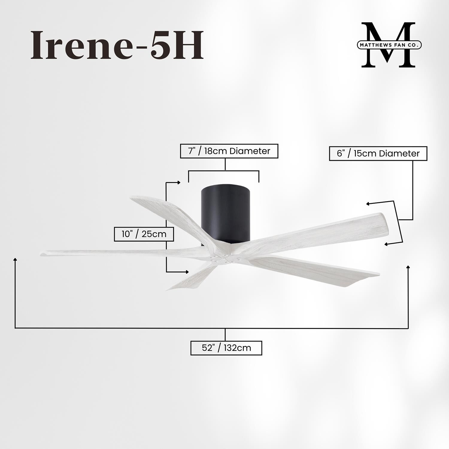 Irene 52 Inch Flush Mount Fan by Matthews Fan Company
