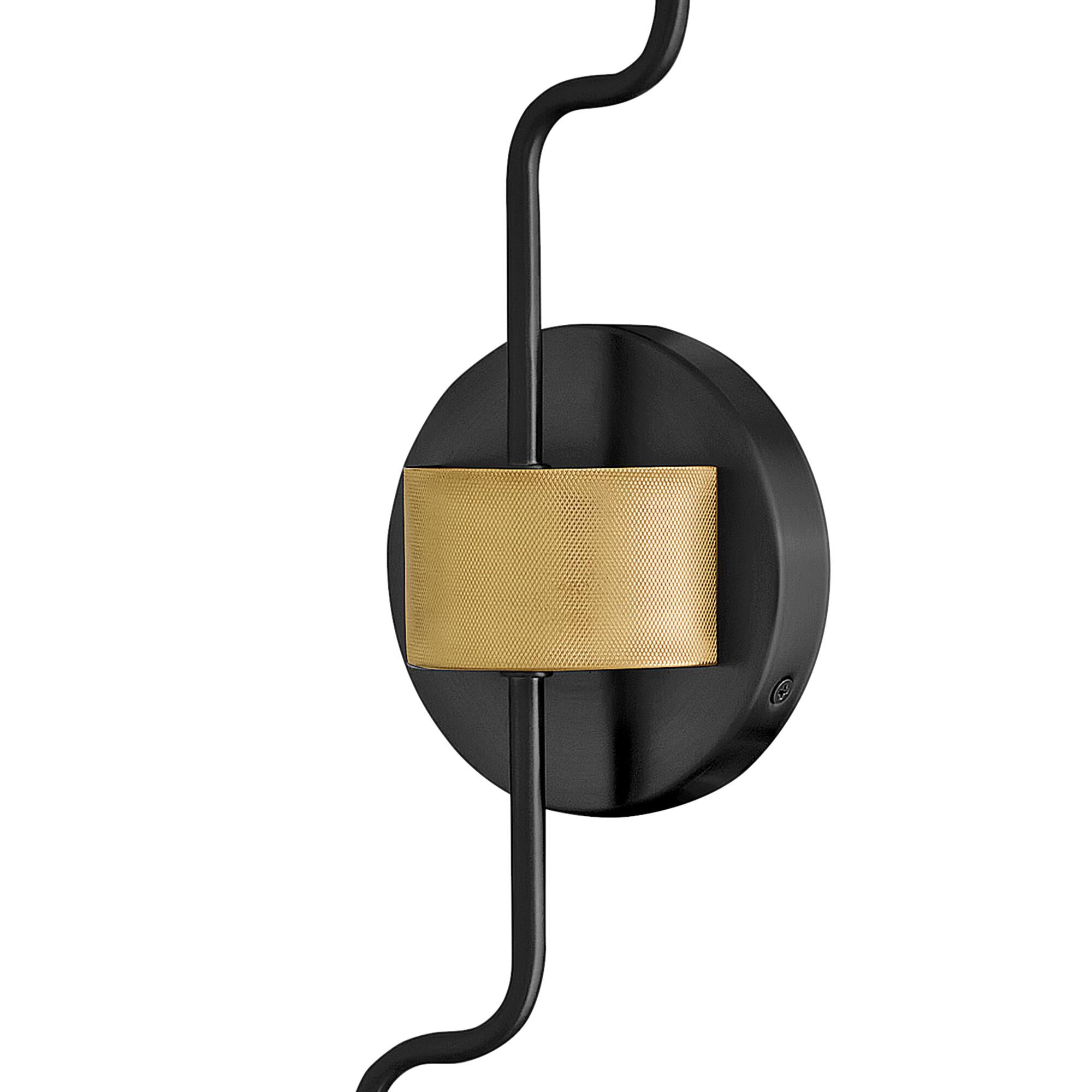 Shown in Black finish and Lacquered Brass accent