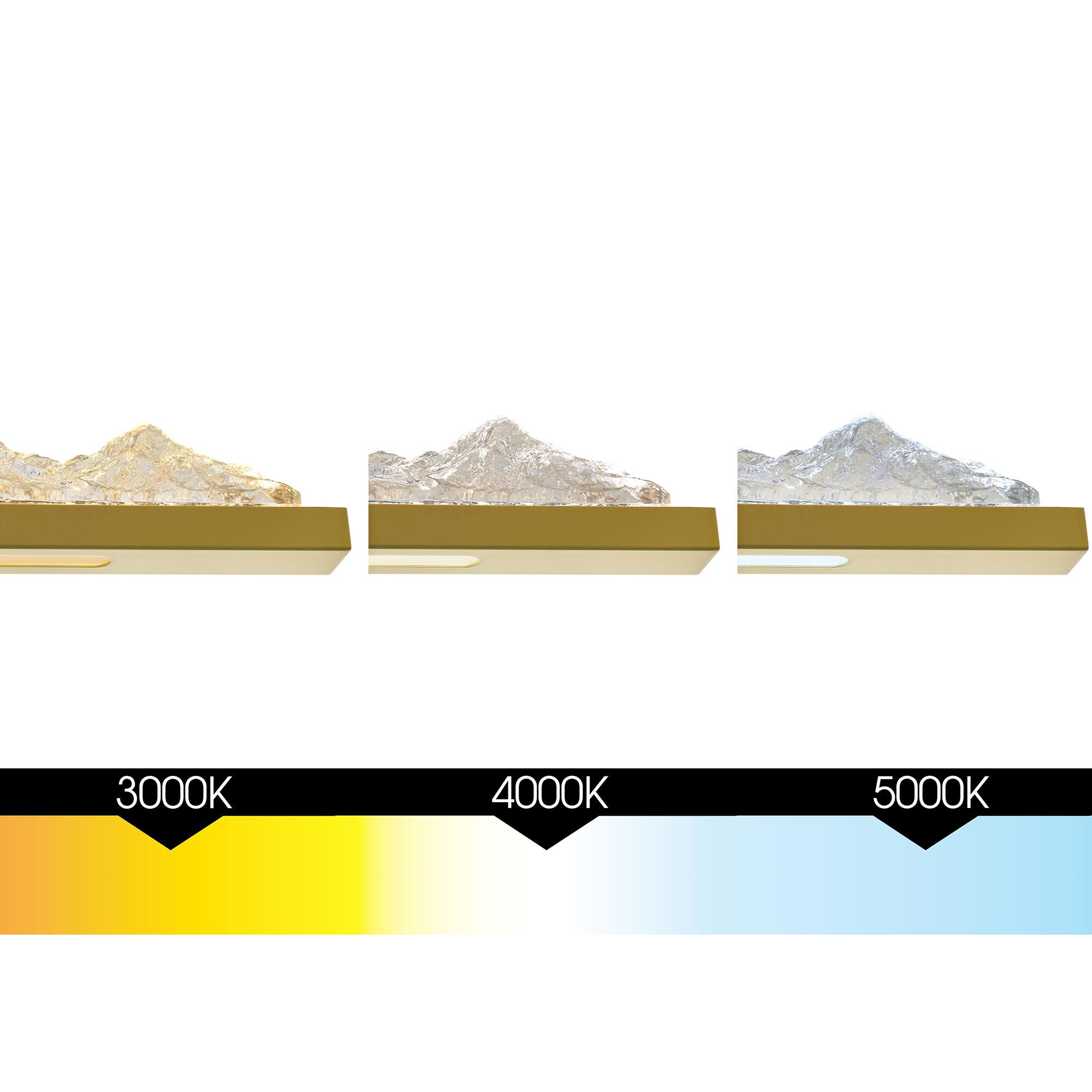 Shown in Brass finish and Clear crystal