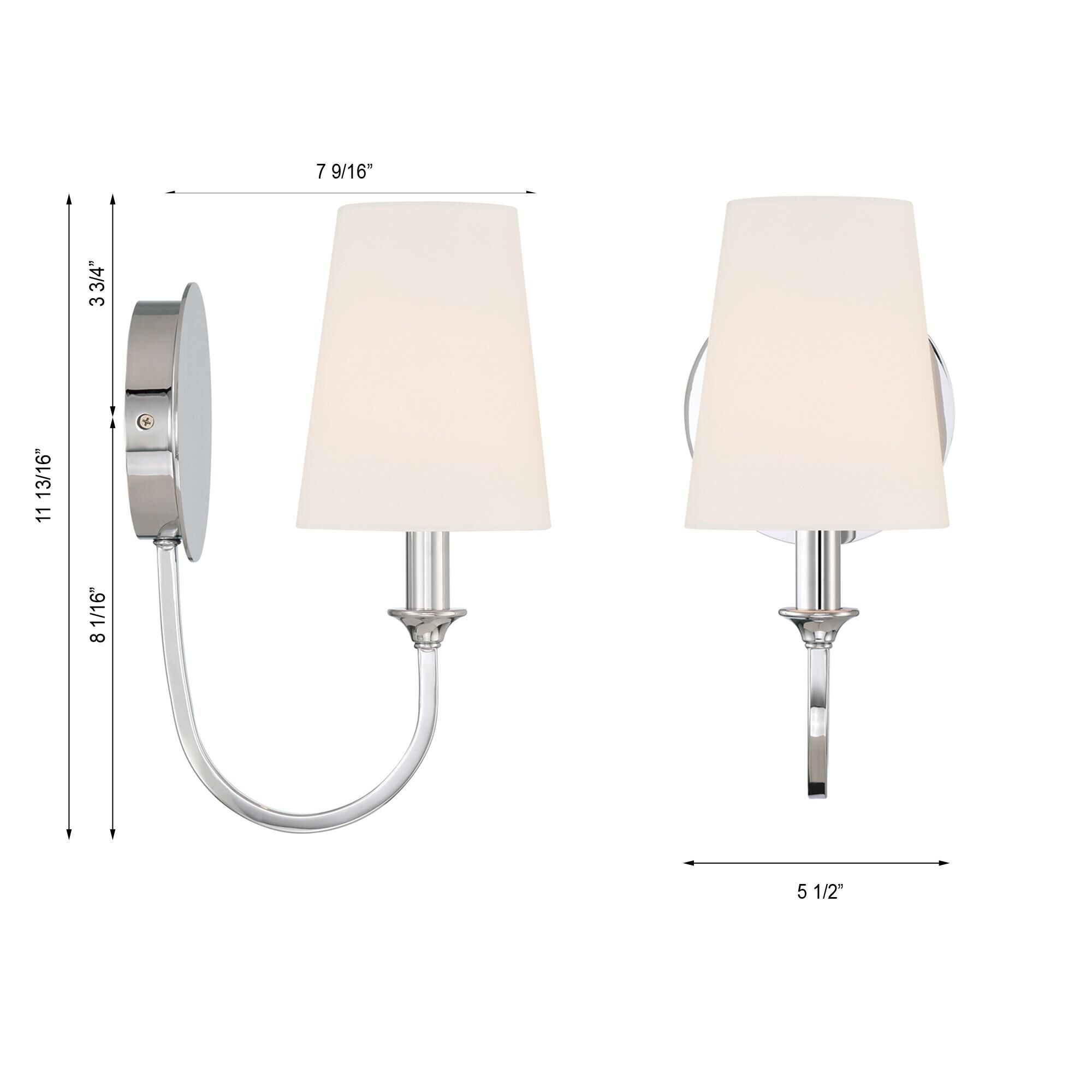 Shown in Polished Chrome finish and Silk shade