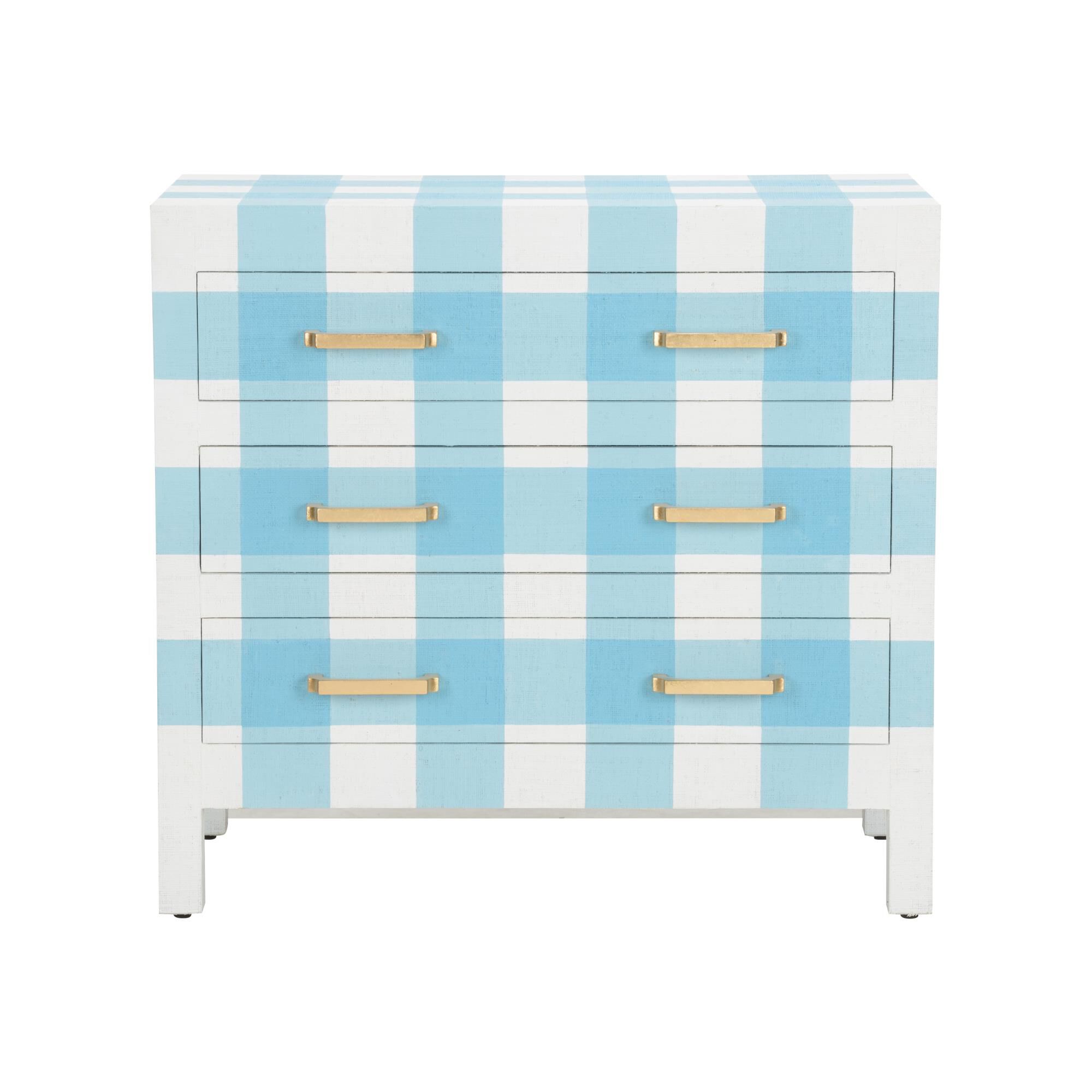 Shown in Blue, White and Cream finish