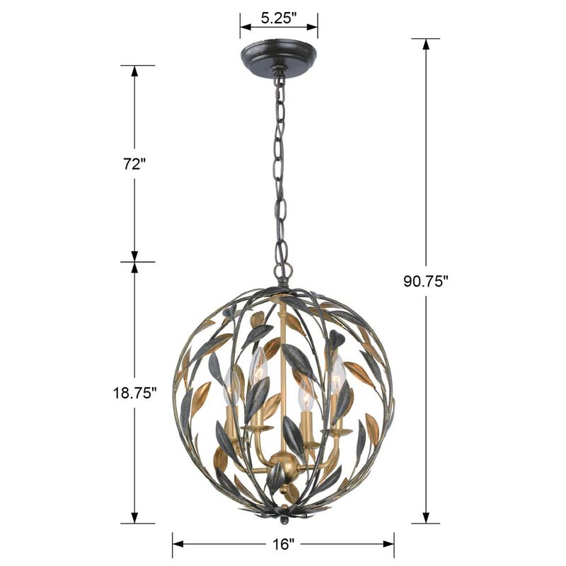 Broche 16 Inch Mini Chandelier by Crystorama