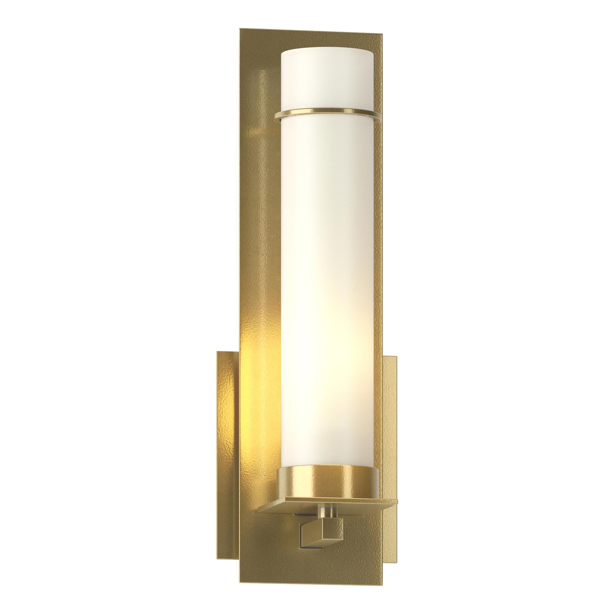 Shown in Modern Brass finish and Opal glass