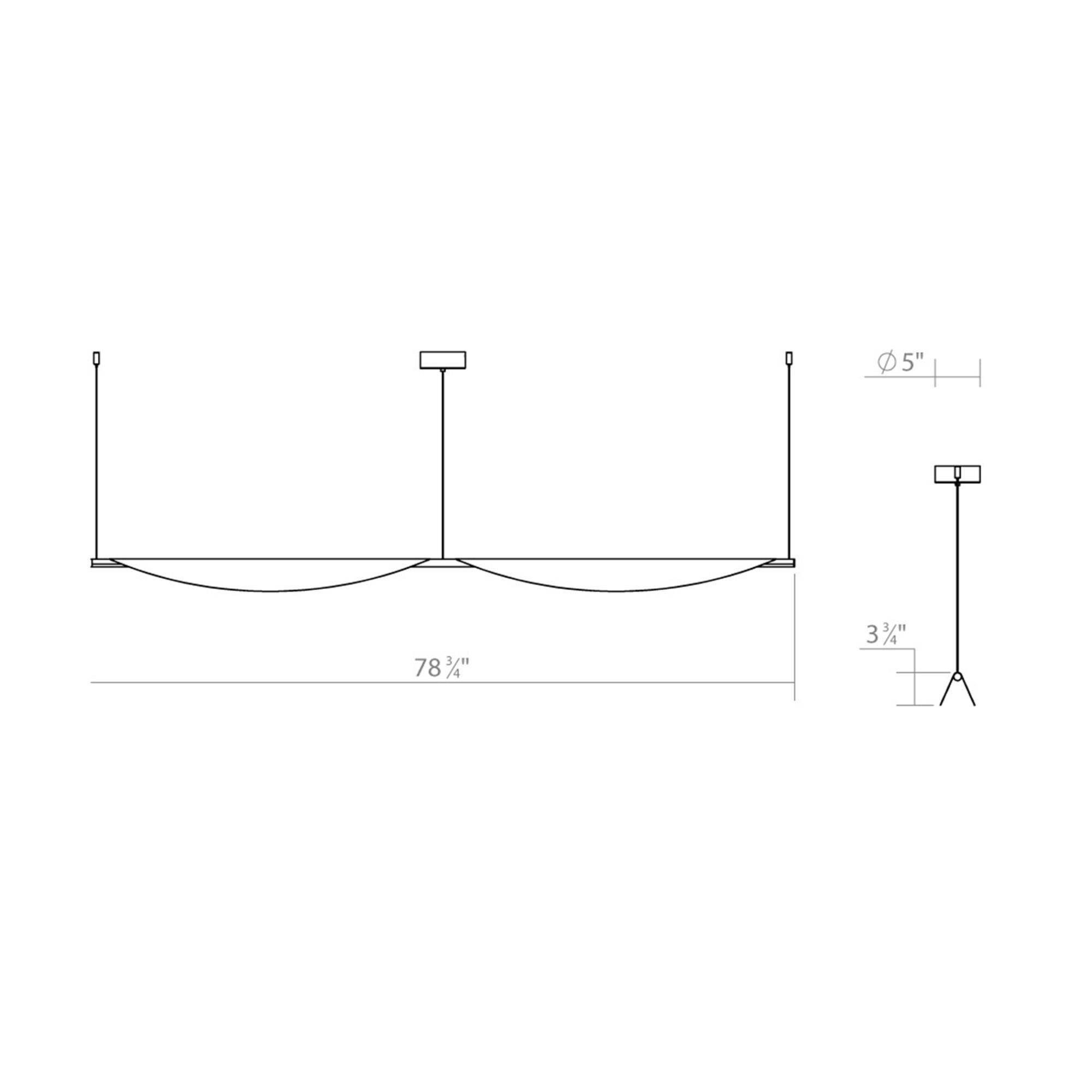 Sonneman Tela 78 Inch 2 Light LED Linear Suspension Light by SONNEMAN