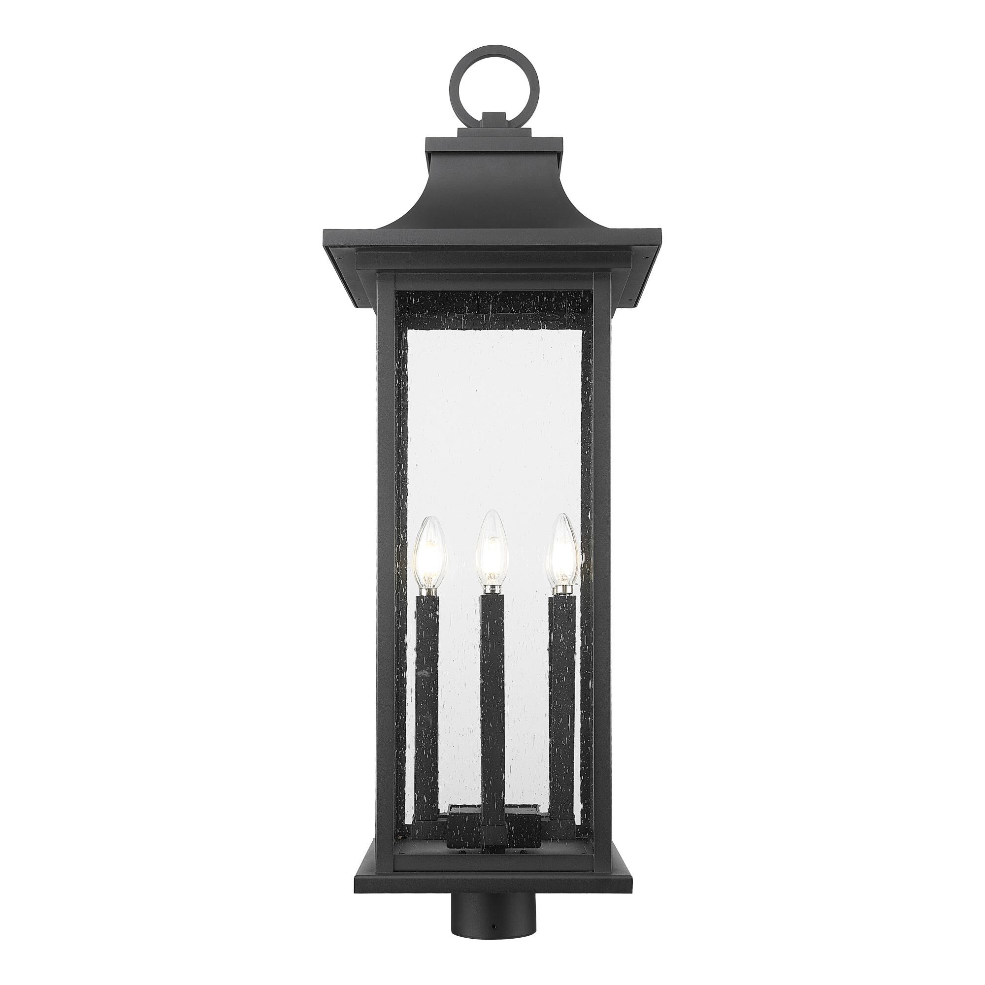 Shown in Black finish and Clear Seedy glass and Clear Seedy shade