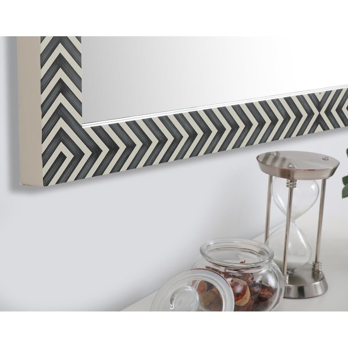Rectangular mirror 48x30 inch in chevron Wall Mirror by Elegant Decor