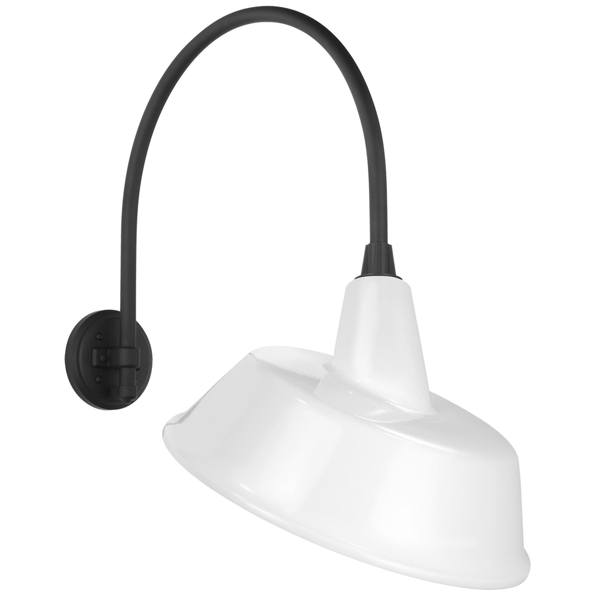 Shown in Matte Black finish and White shade