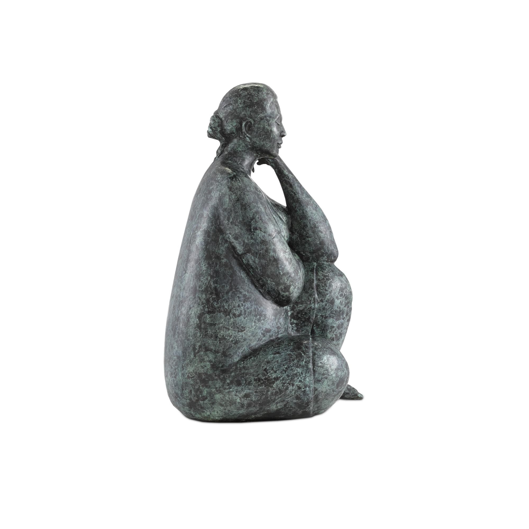 Lady Meditating Bronze Figurine by Currey and Company