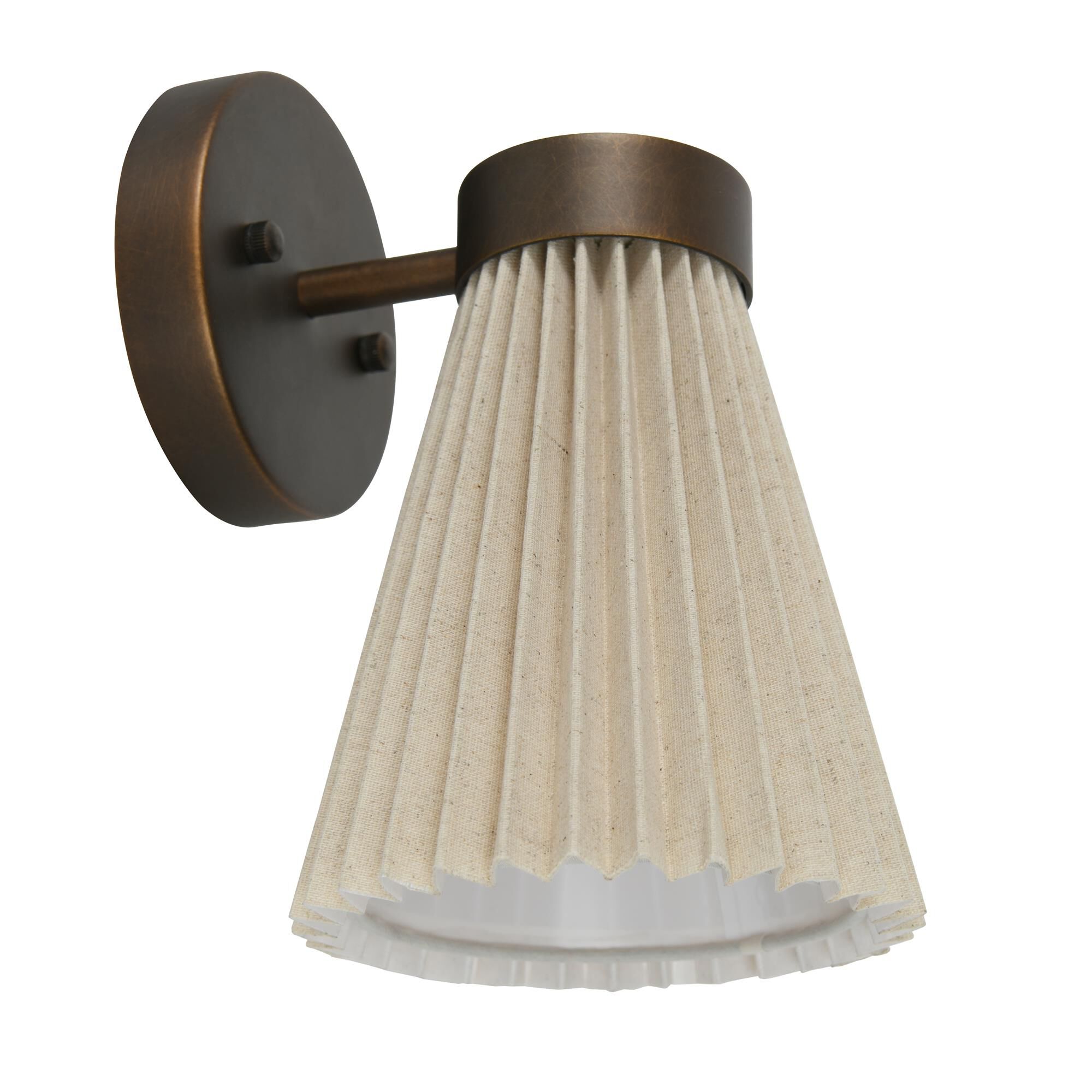 Shown in Bronze and Natural finish and Natural Linen shade