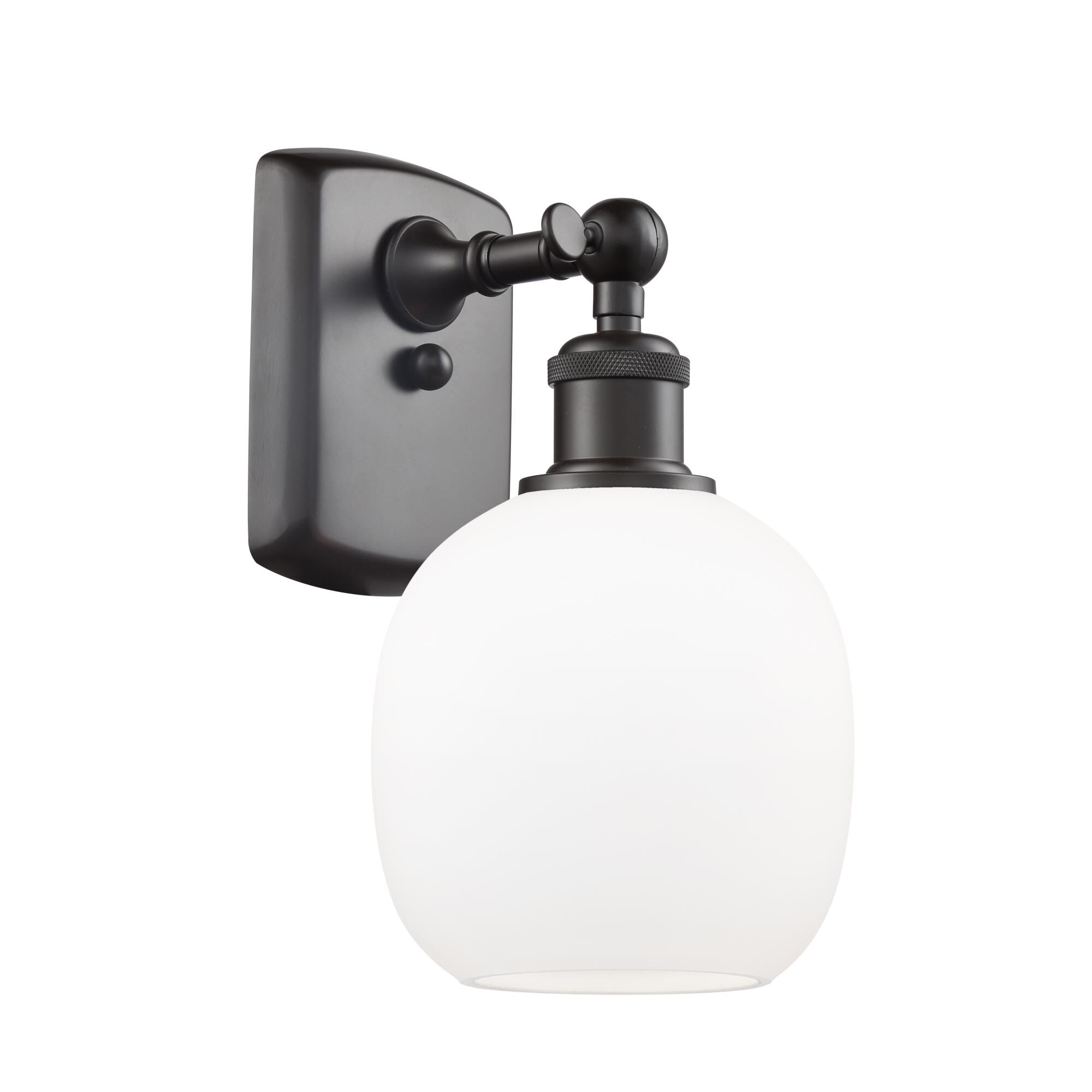 Shown in Oil Rubbed Bronze finish and Matte White - Sphere glass