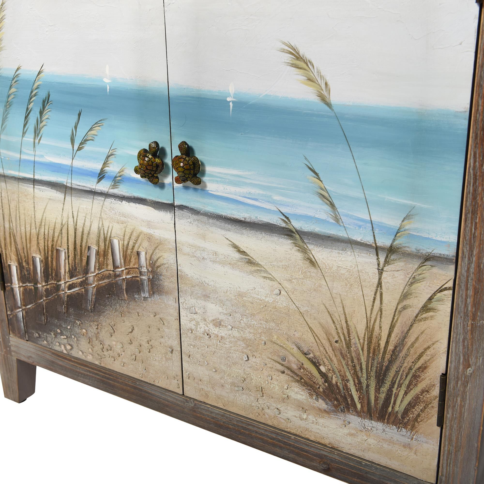 Shown in Painted Coastal Print, Gray Driftwood Stained Wood finish