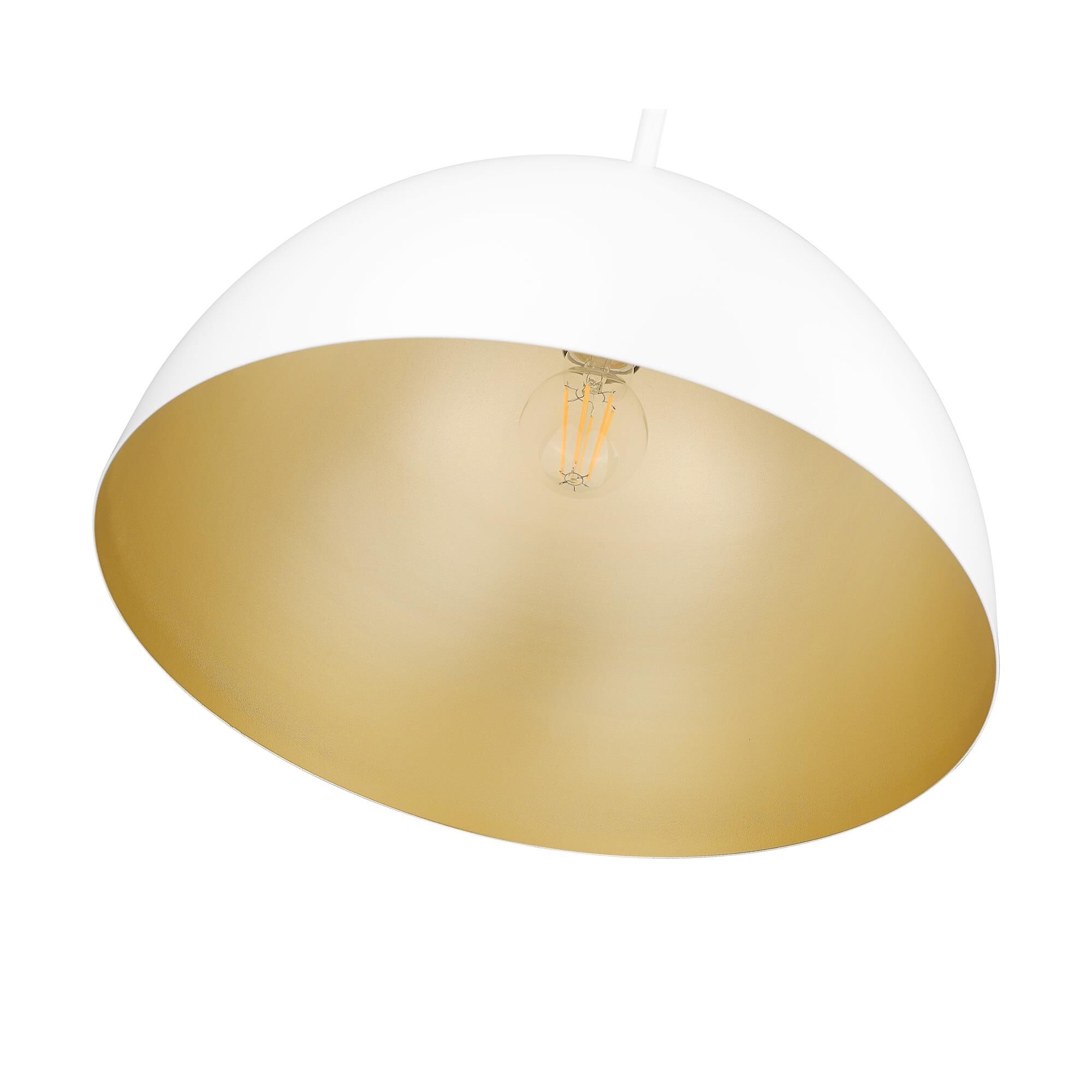 Shown in Matte White finish and Matte White and Gold shade