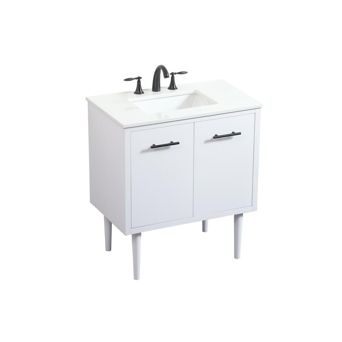 Shown in White finish and No Backsplash accent