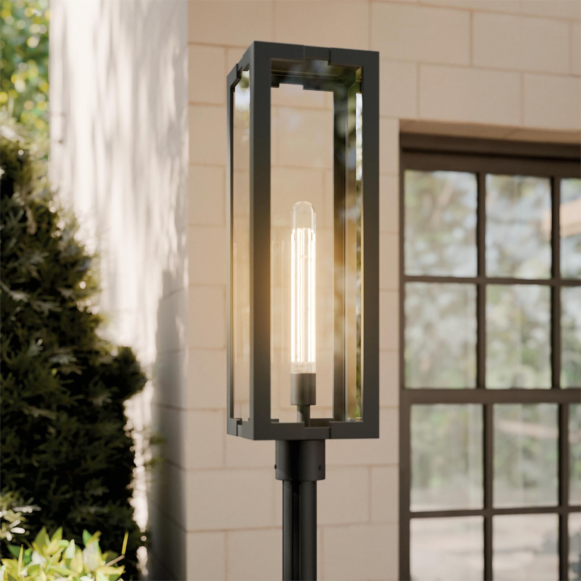 Shown in Textured Black finish and Clear glass