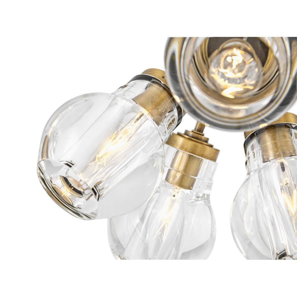 Shown in Heritage Brass finish and Clear Crystal glass