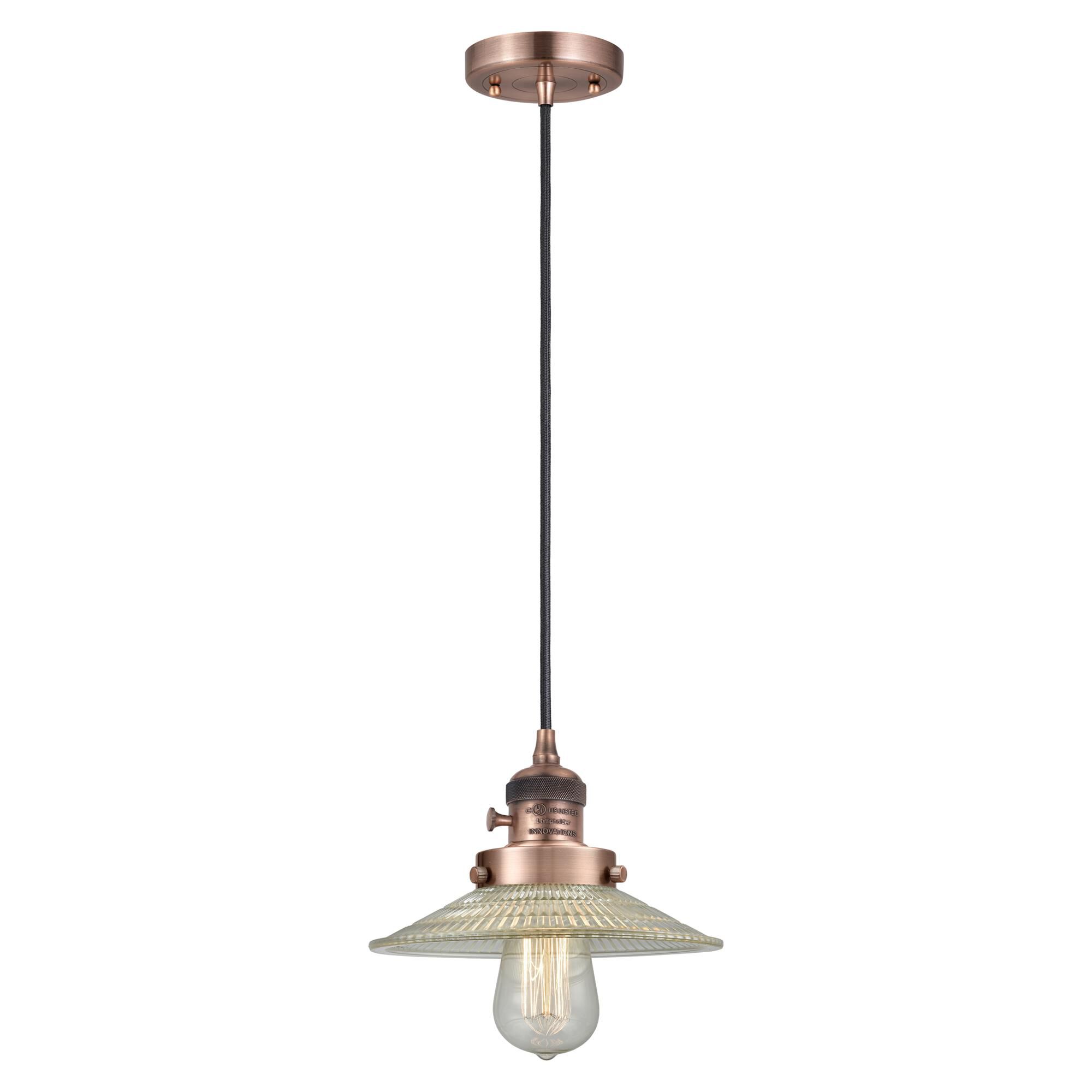 Shown in Antique Copper finish and Clear glass