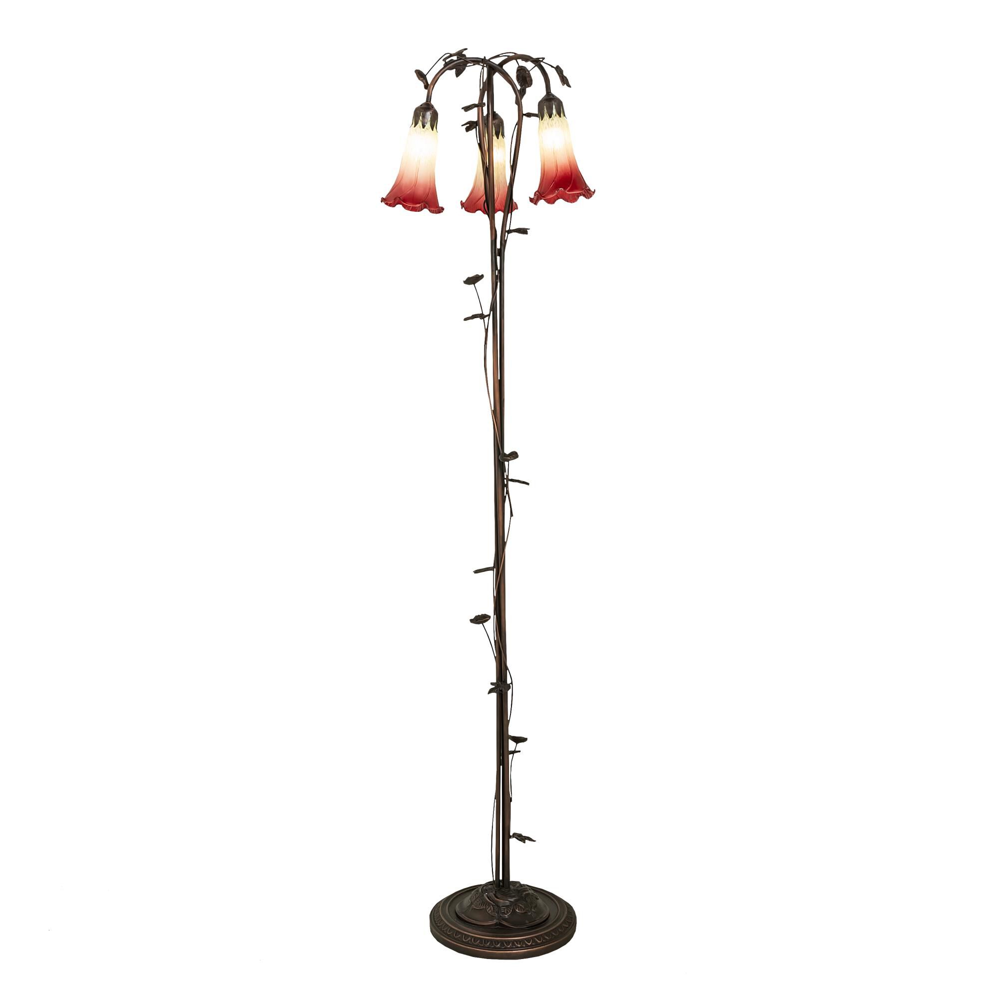 Shown in Mahogany Bronze finish and Cranberry;Green glass