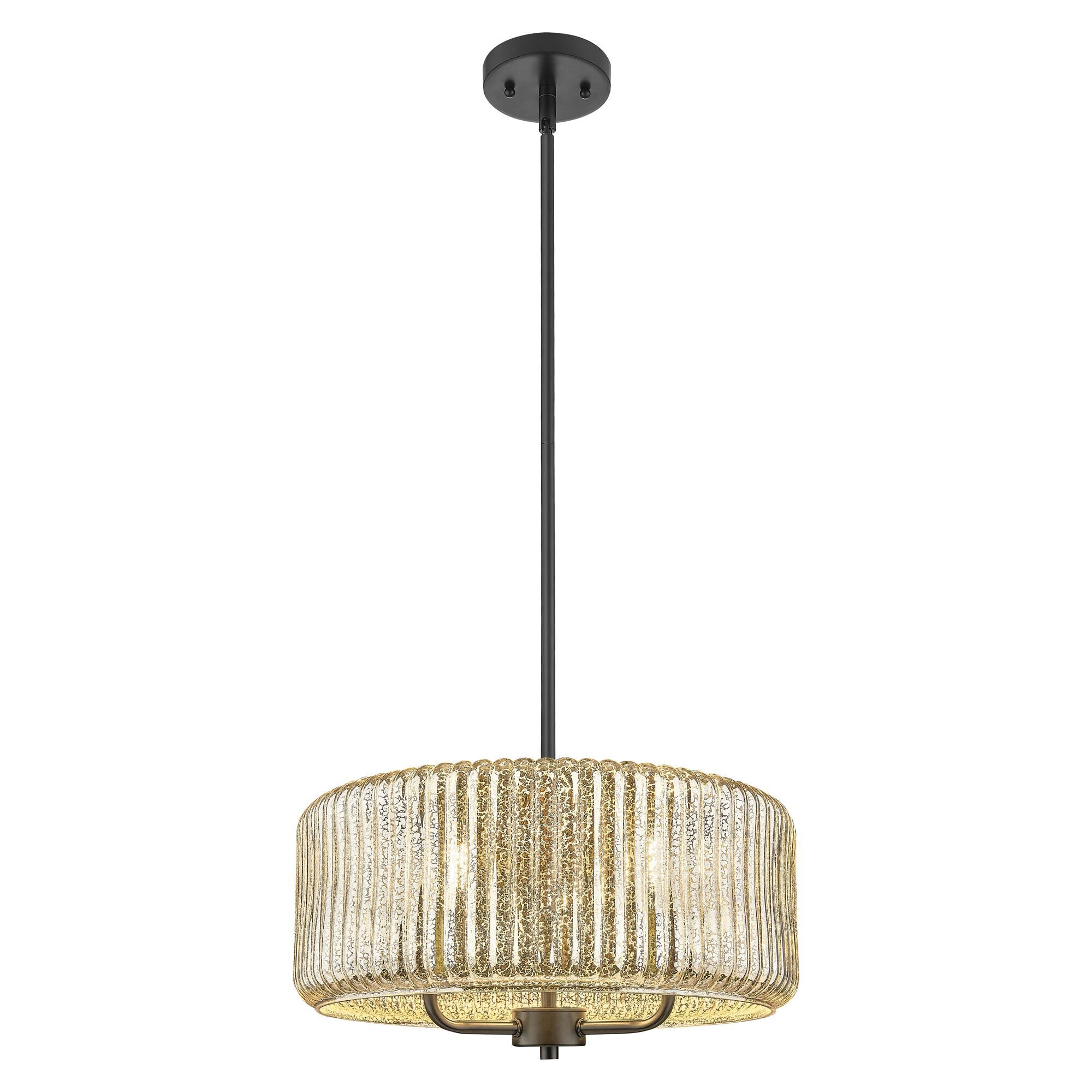 Shown in Matte Black finish and Mercury glass